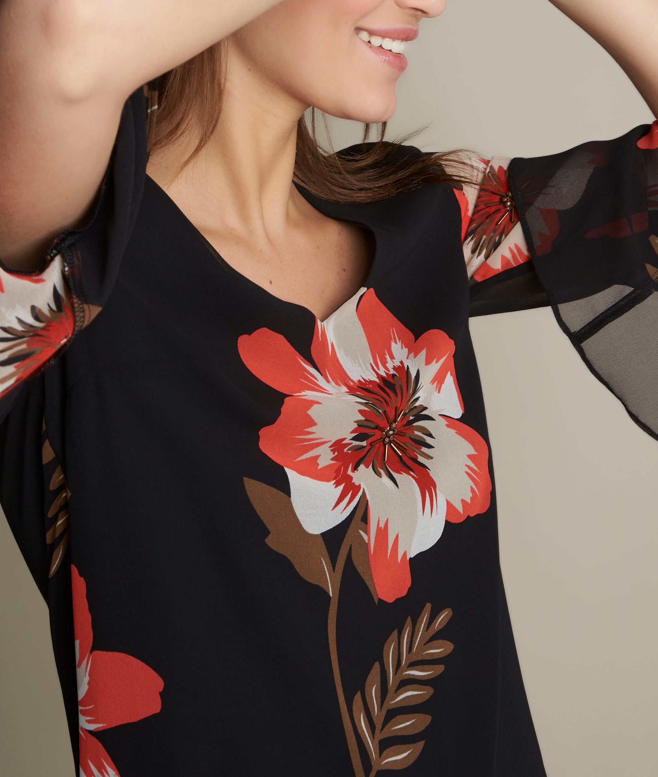 Robe imprimée noire Astrid Faume - seconde main