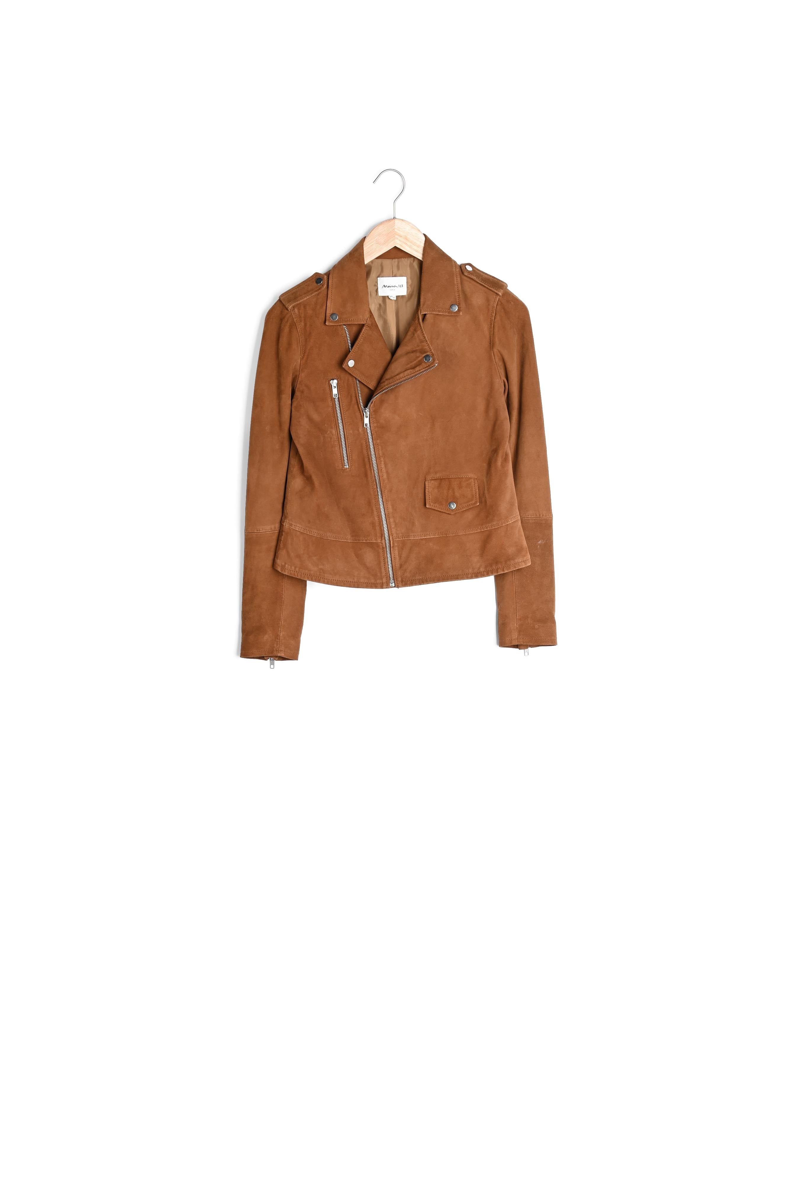 Veste en cuir velours camel Tommy Faume - seconde main