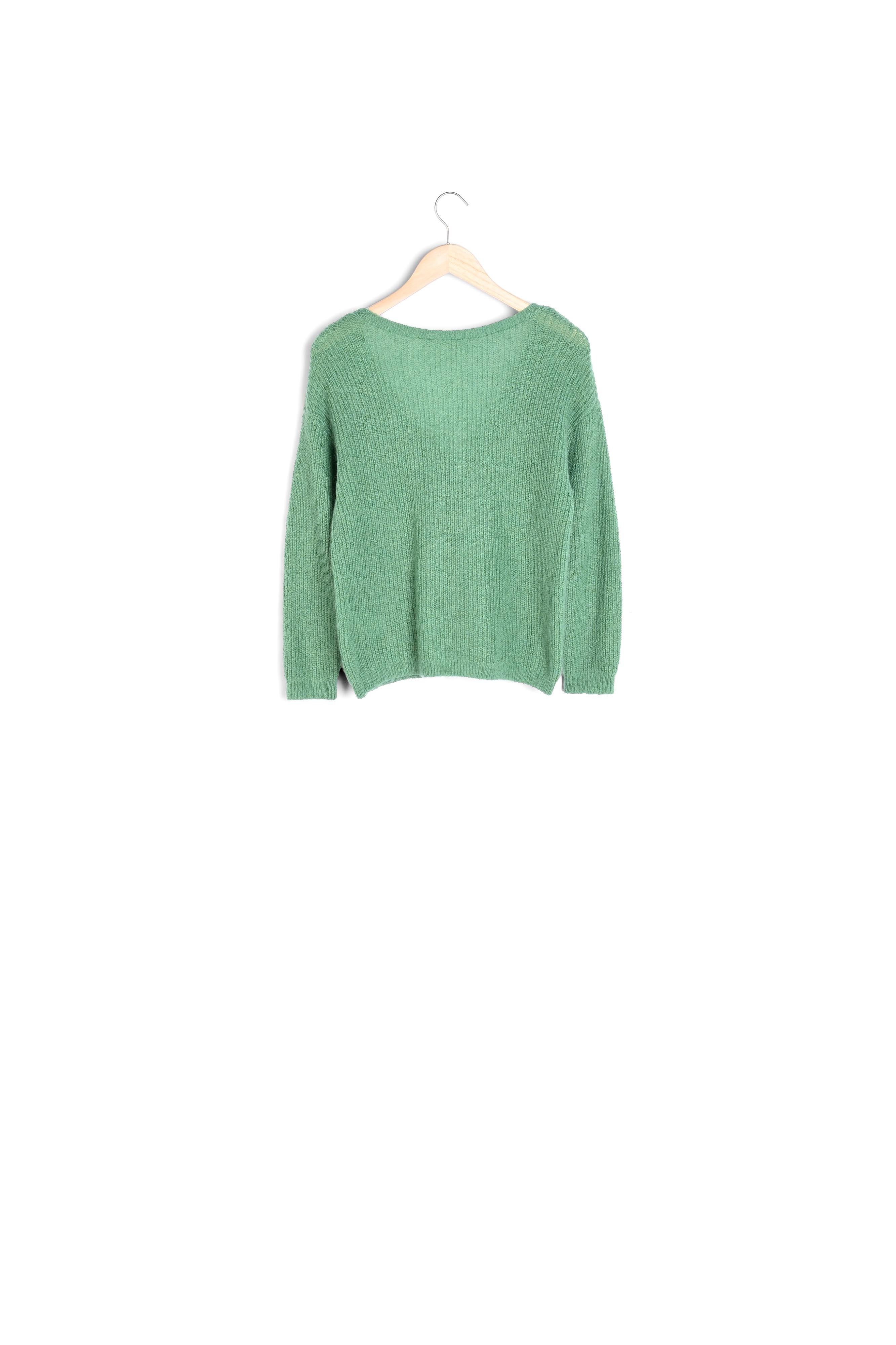 Cardigan en polyamide et laine responsable vert Paddy Faume - seconde main