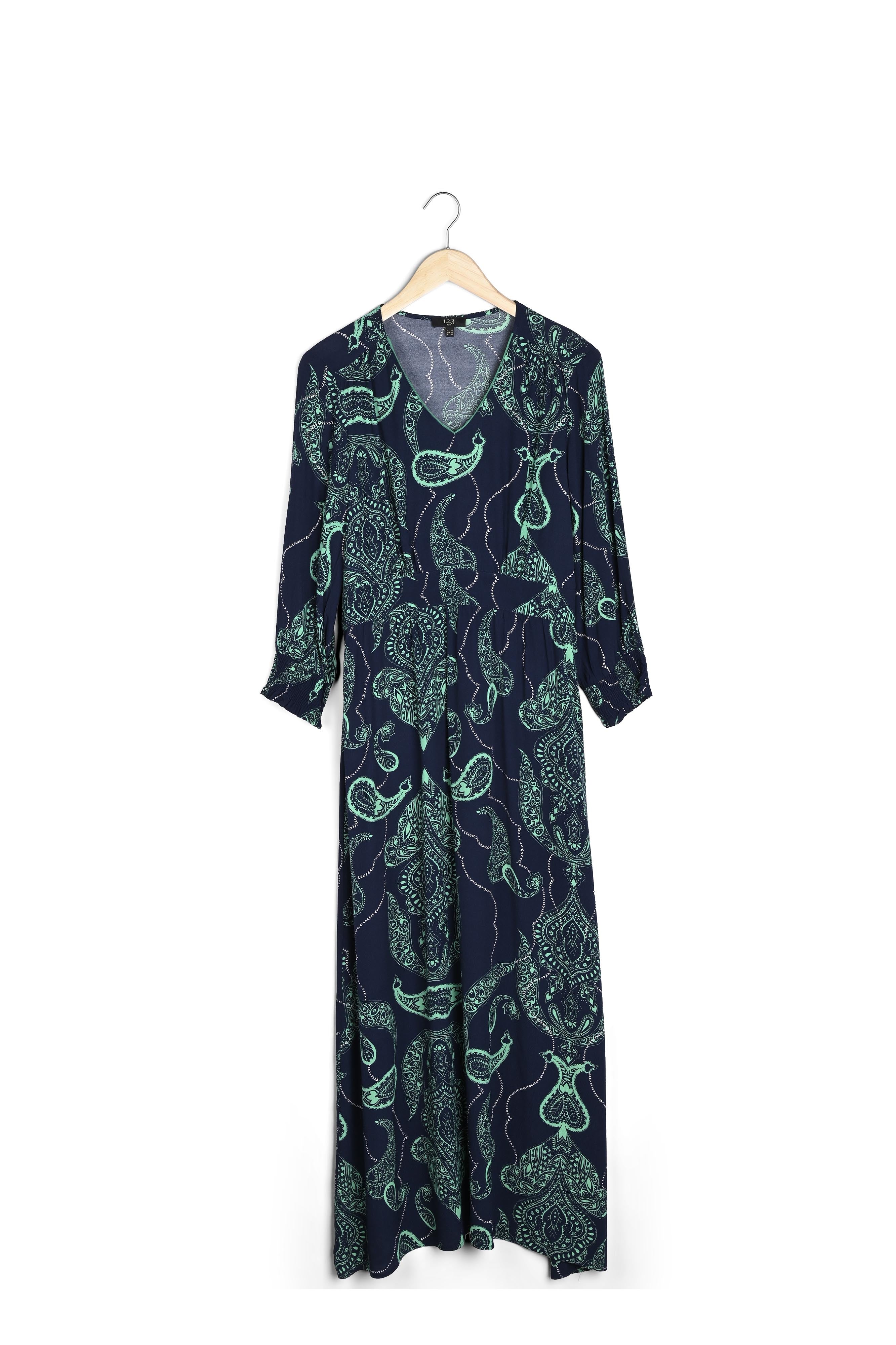 Robe marine longue imprimé cachemire Lidiane Faume - seconde main