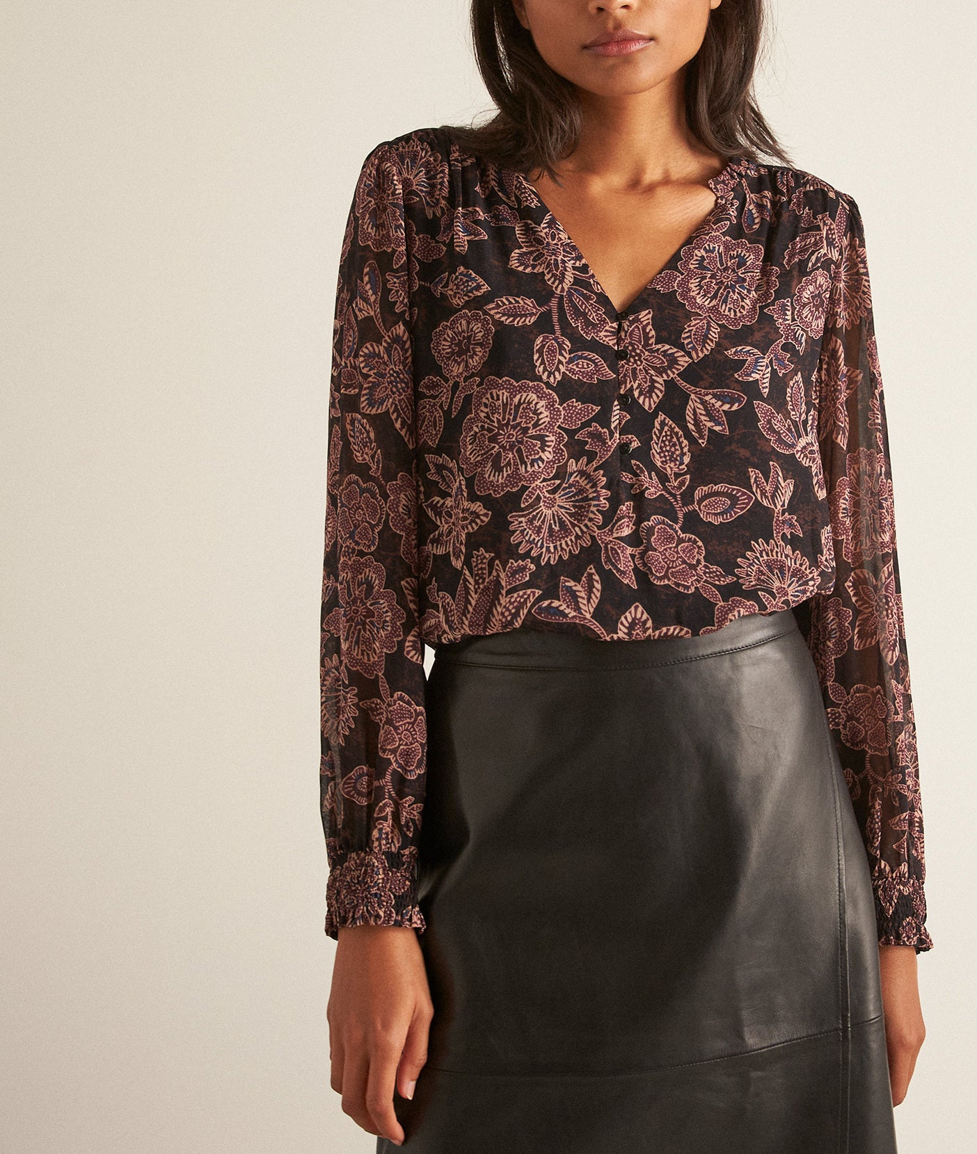 Blouse légère imprimée violine Cendra Faume - seconde main