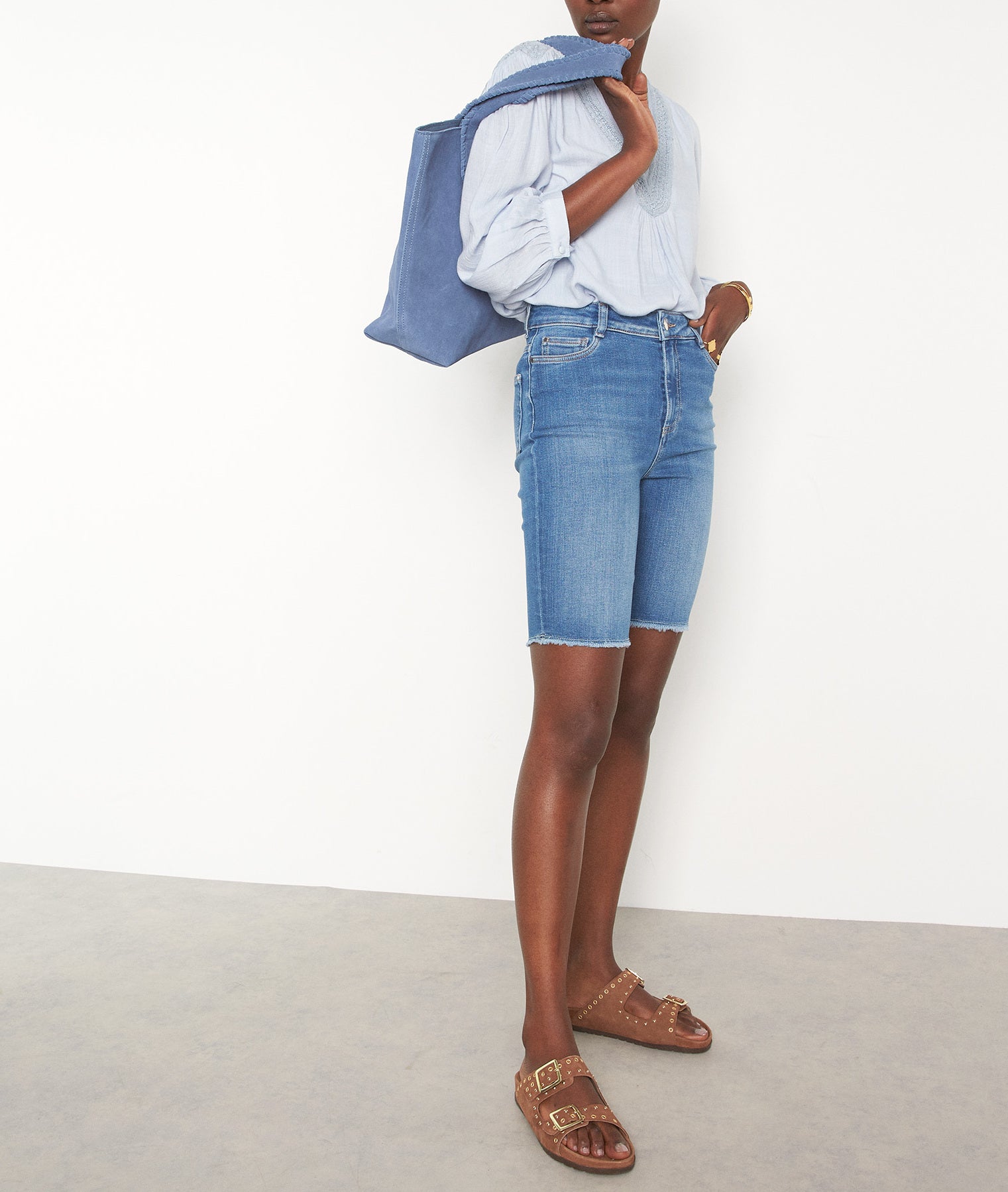 L'iconique bermuda en coton bio stone used Chiara Faume - seconde main