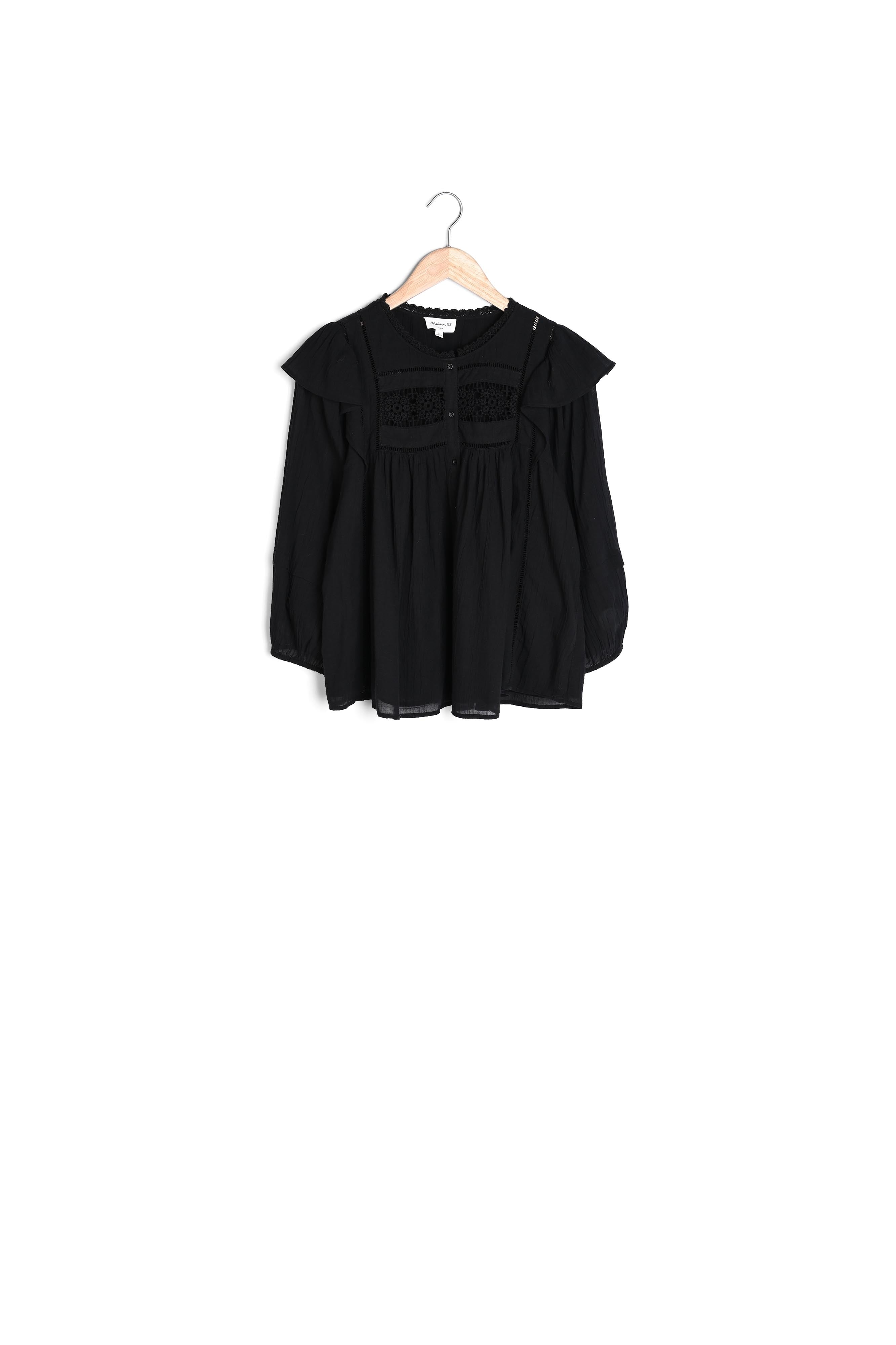 Blouse en coton dentelle noire Talia Faume - seconde main