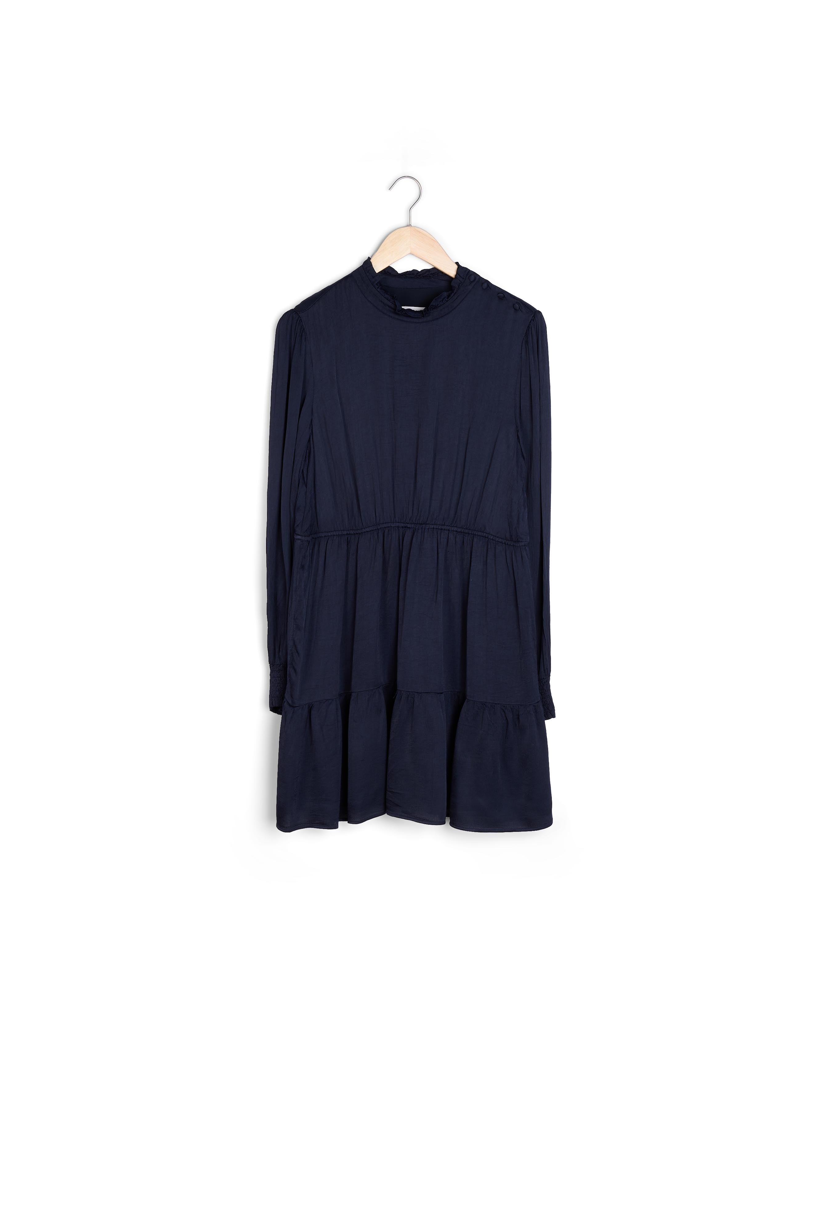 Robe courte satinée marine Haurore Faume - seconde main