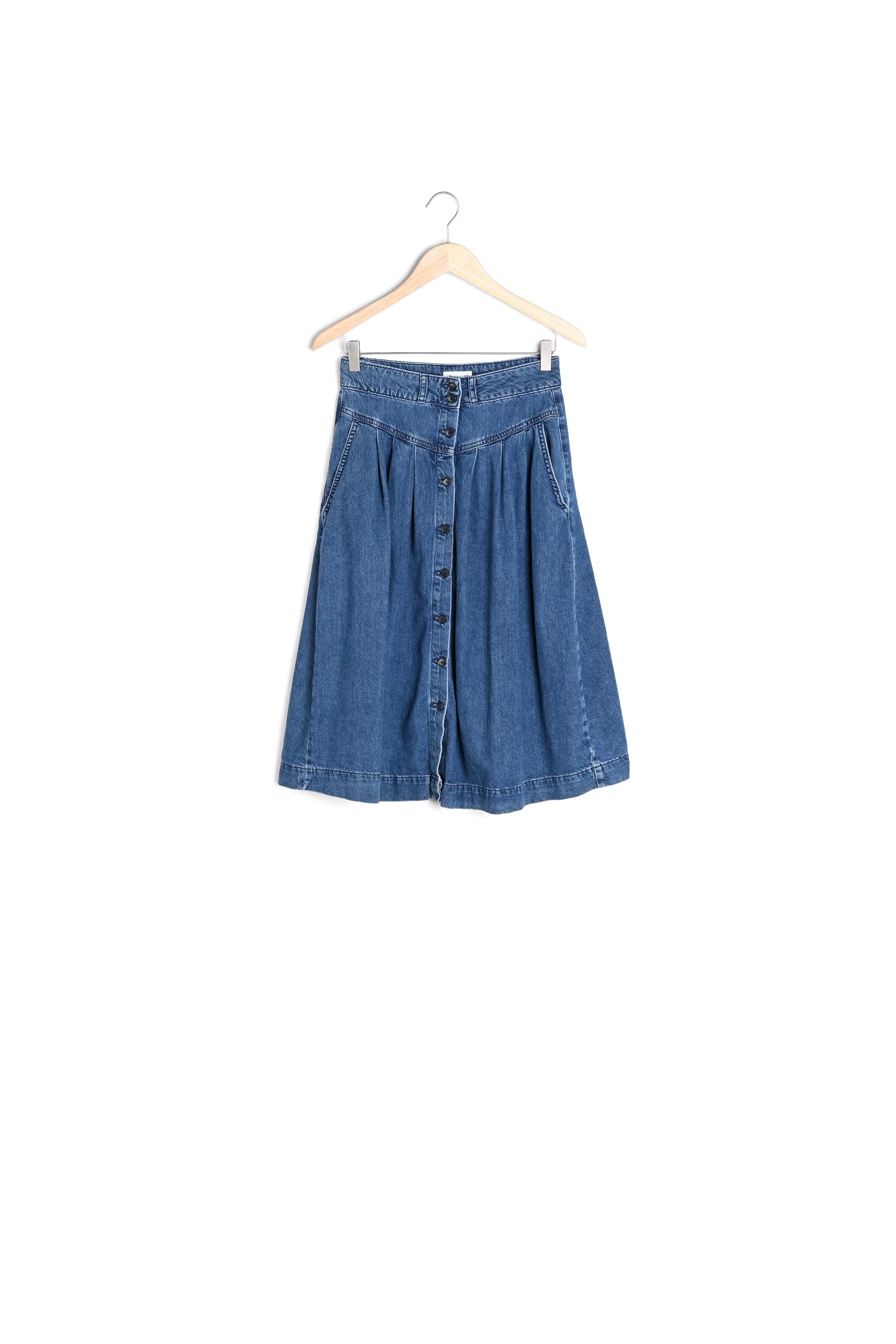 Jupe midi boutonnée en denim Francine Faume - seconde main