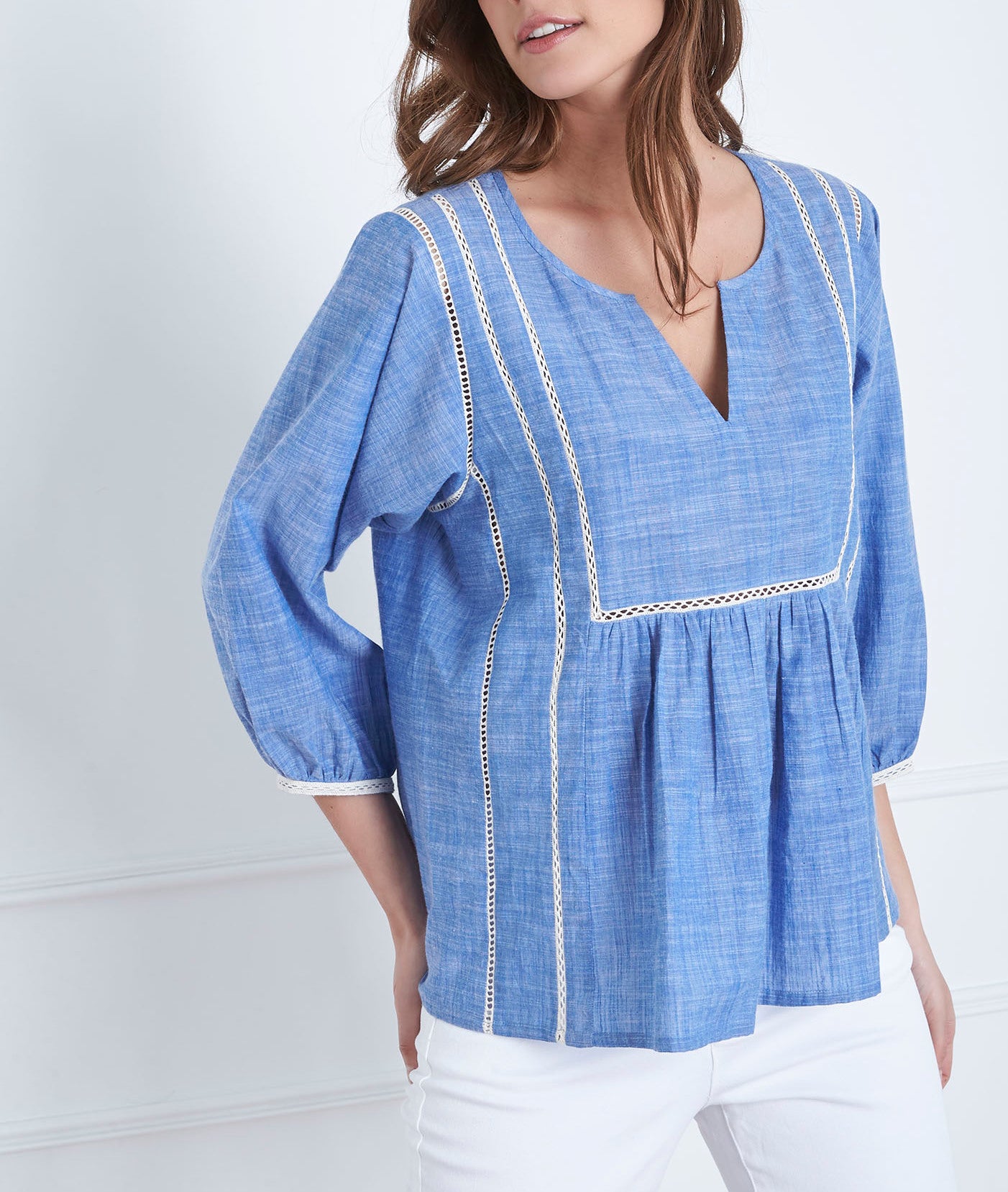 Blouse bleue jour échelle Voya Faume - seconde main