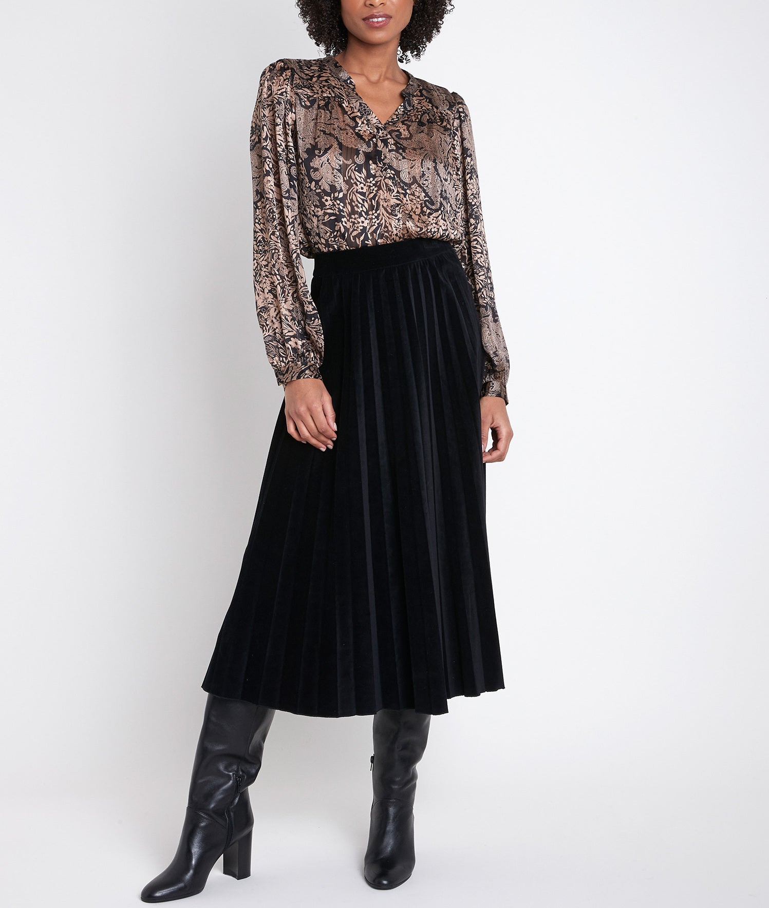 Blouse imprimée dorée Elsa Faume - seconde main