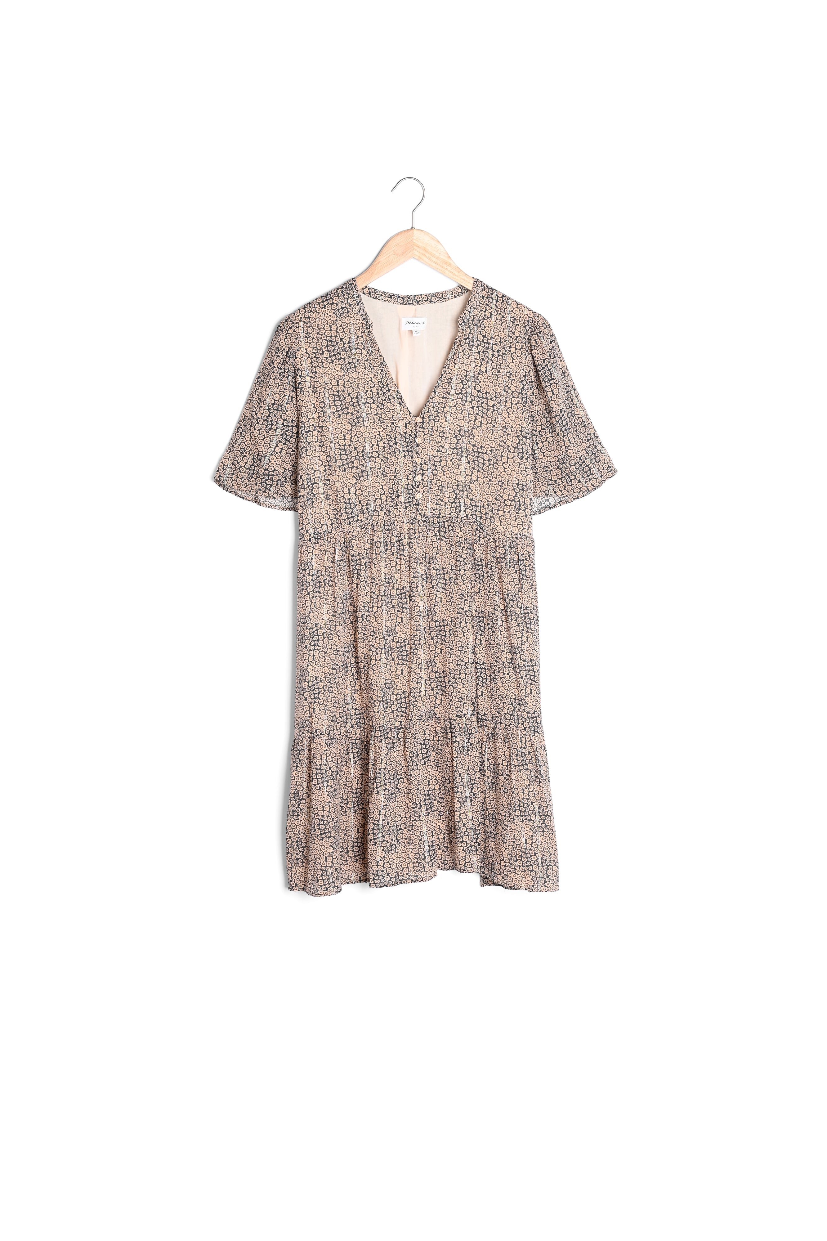 Robe courte imprimée beige Nara Faume - seconde main