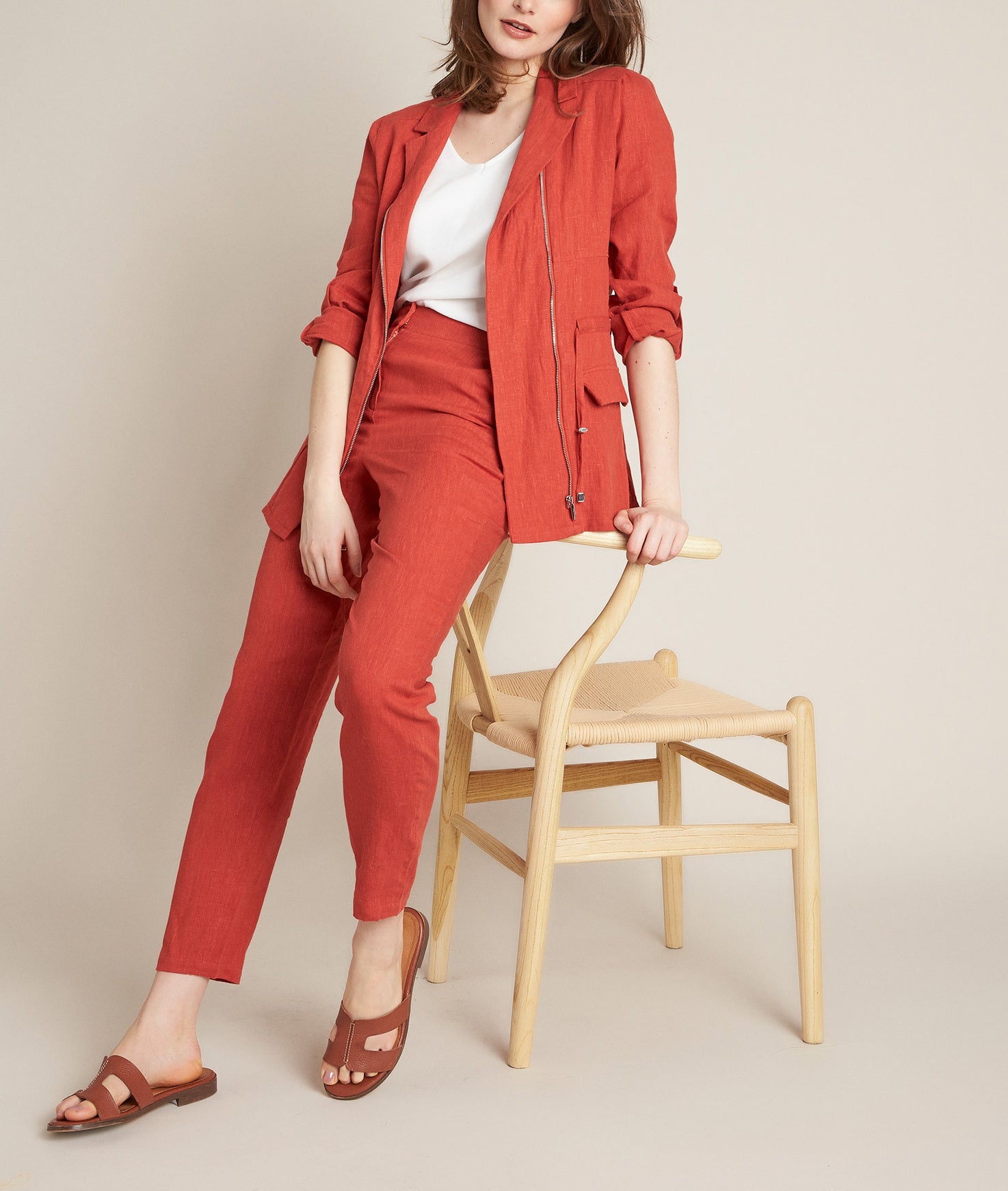 Pantalon cigarette en lin Ilane Faume - seconde main