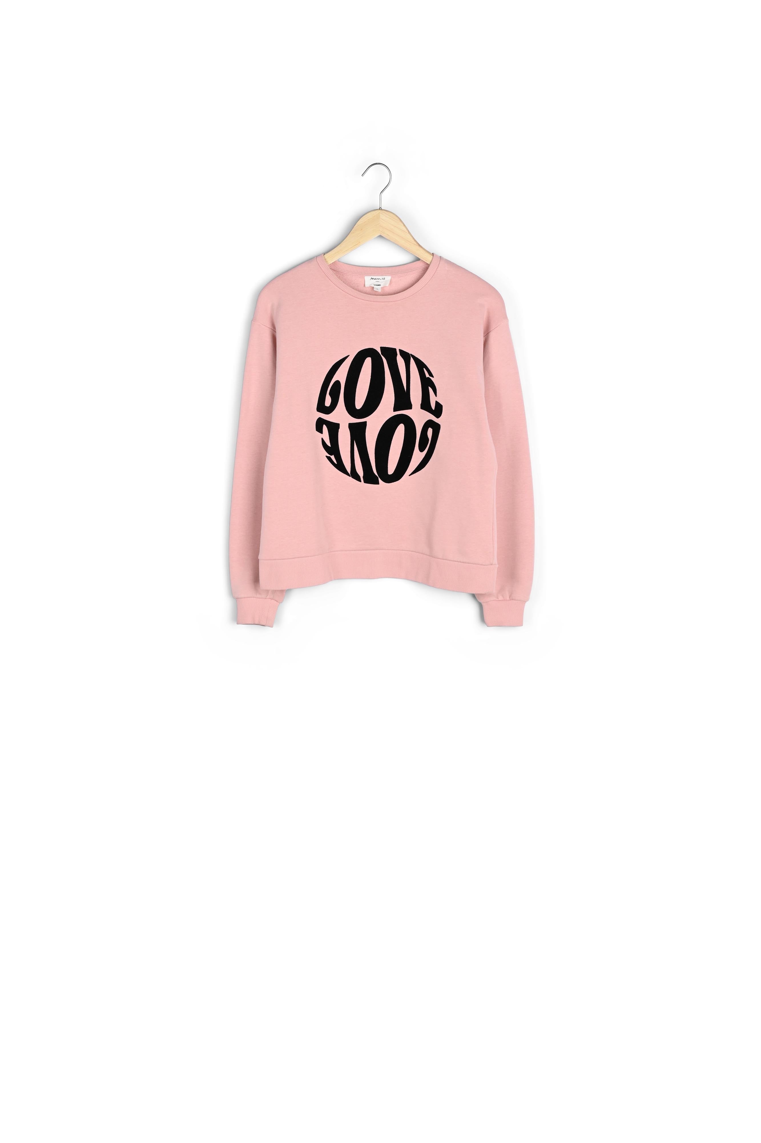Sweat-shirt doux floqué rose Eloise Faume - seconde main