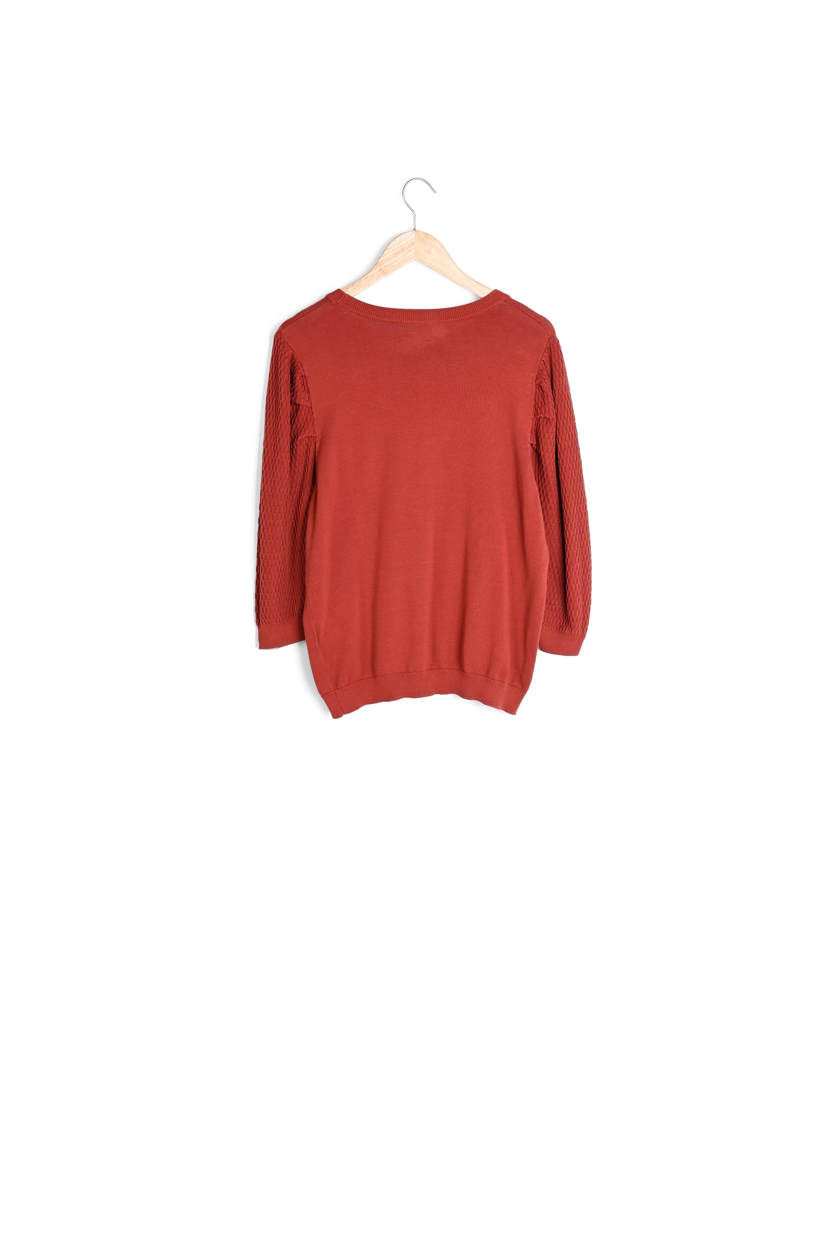 Pull en coton rouge brique Beryl Faume - seconde main
