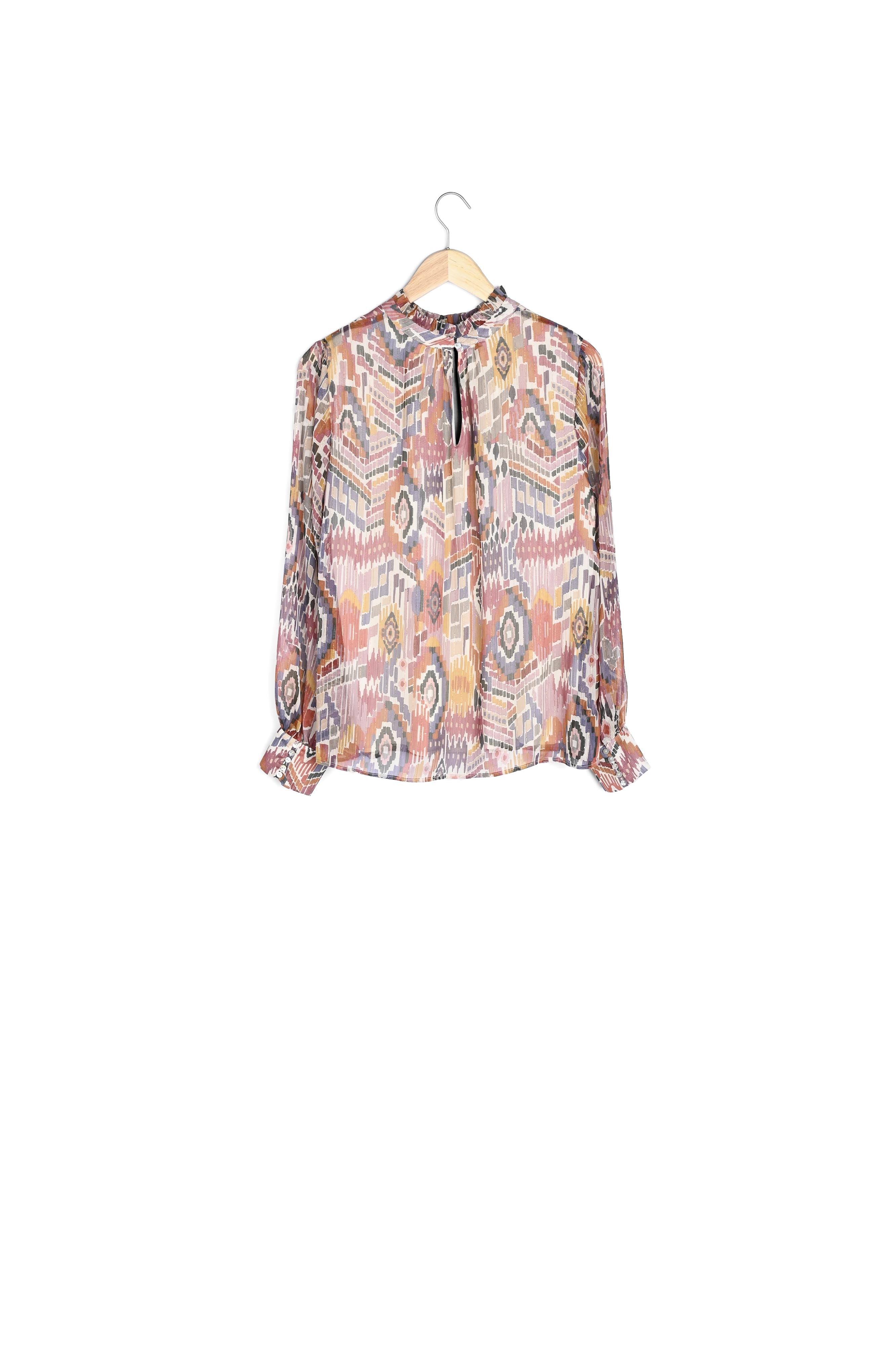 Blouse vaporeuse imprimée rose Lalicia Faume - seconde main