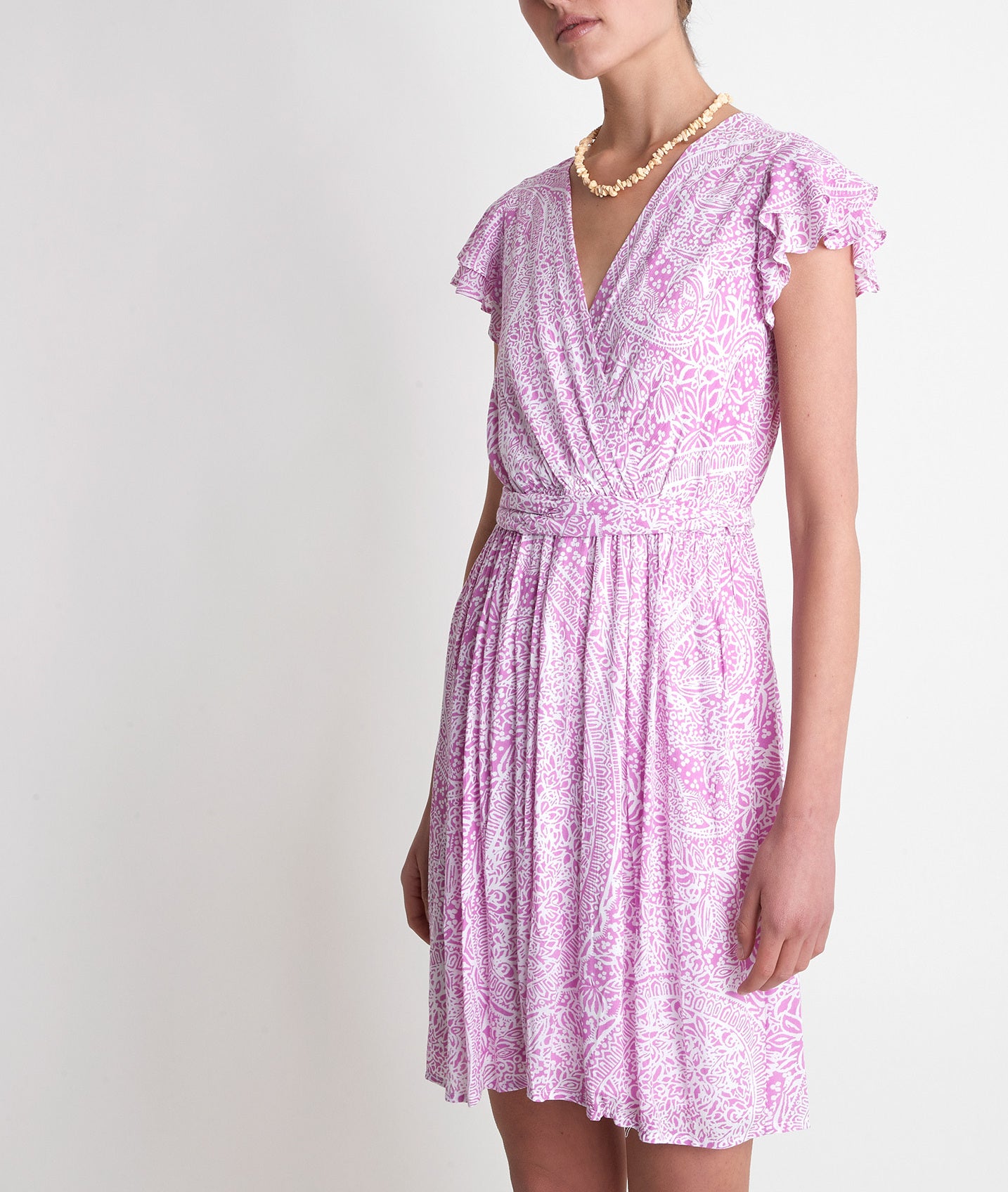 Robe courte imprimée mauve Lena Faume - seconde main