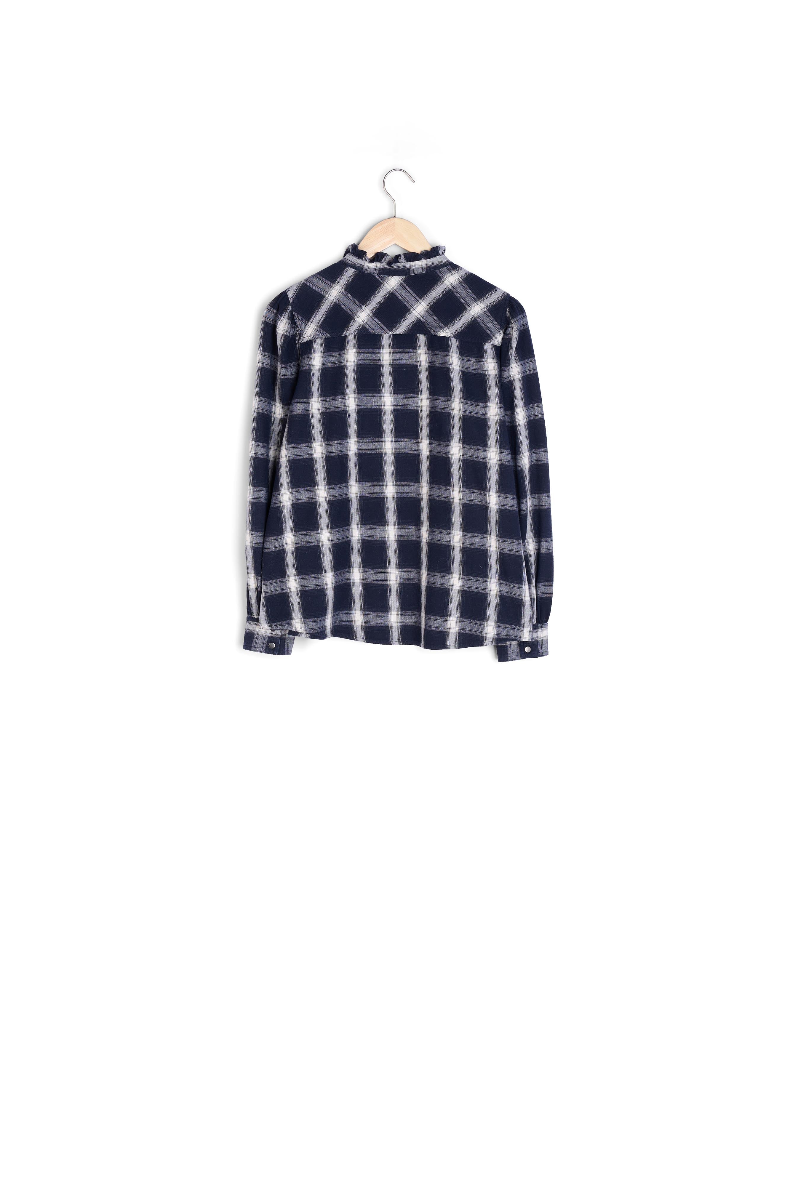 Chemise à carreaux en coton bleu marine et blanche Agathe Faume - seconde main