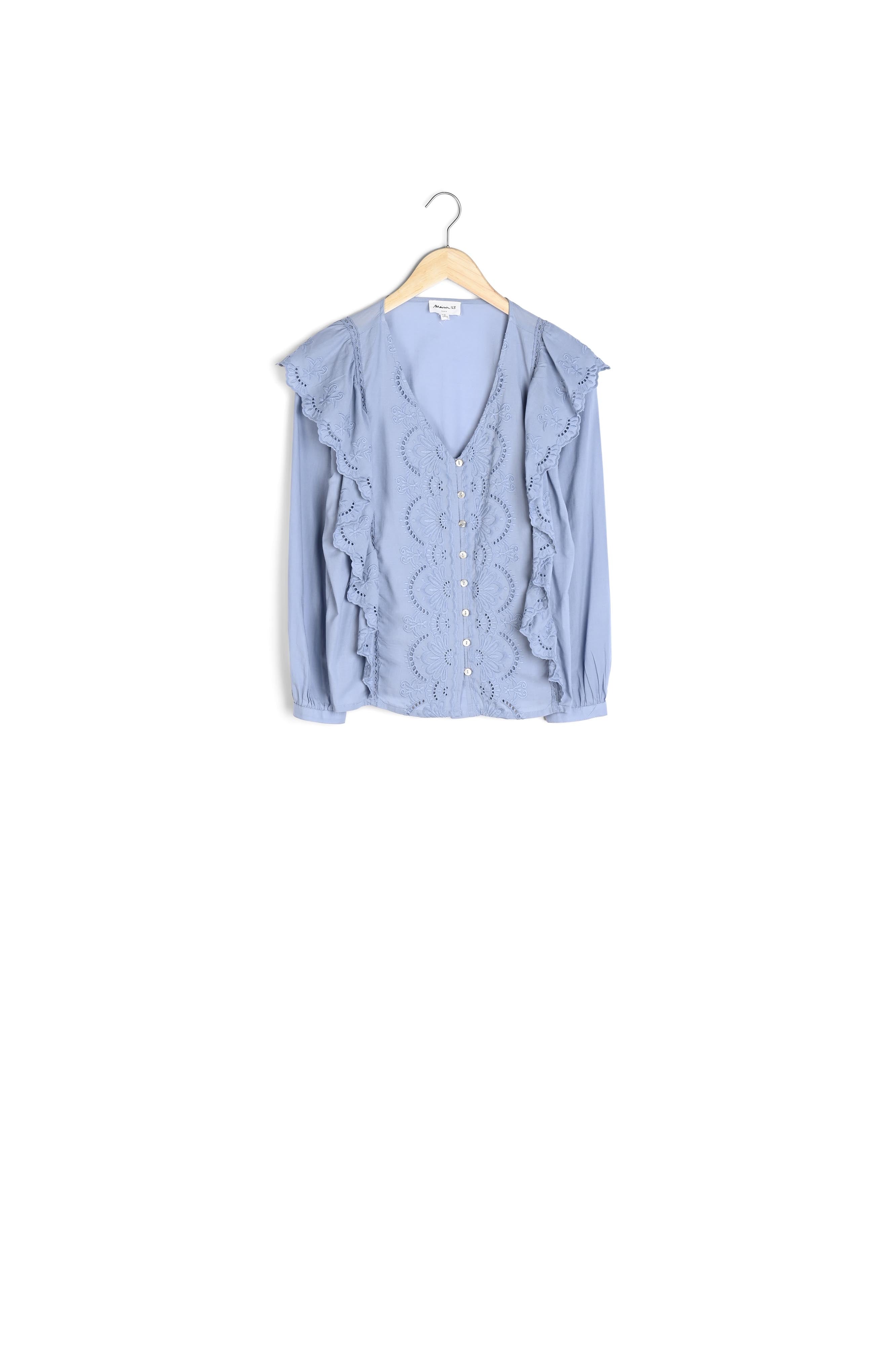 Chemise en coton brodé pure bleached Lalissa Faume - seconde main