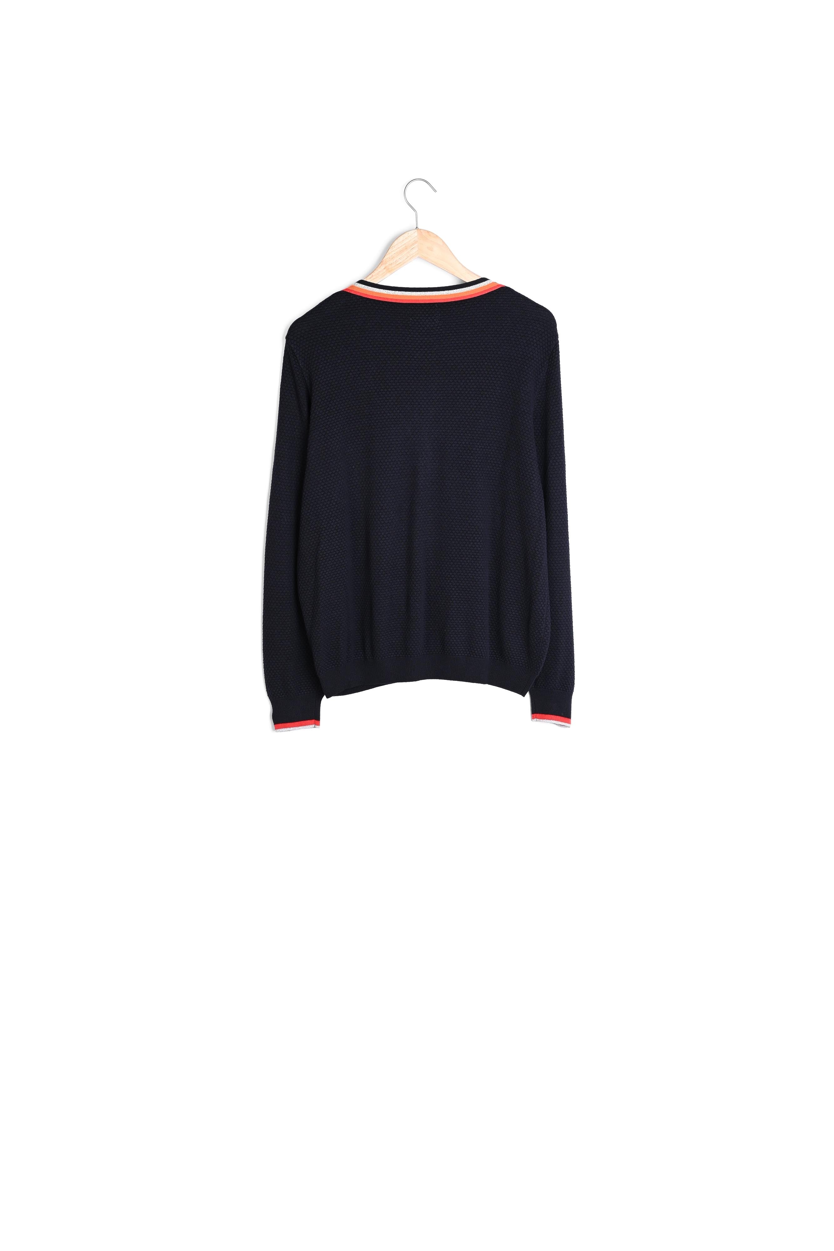 Pull marine col V fantaisie Fly Faume - seconde main