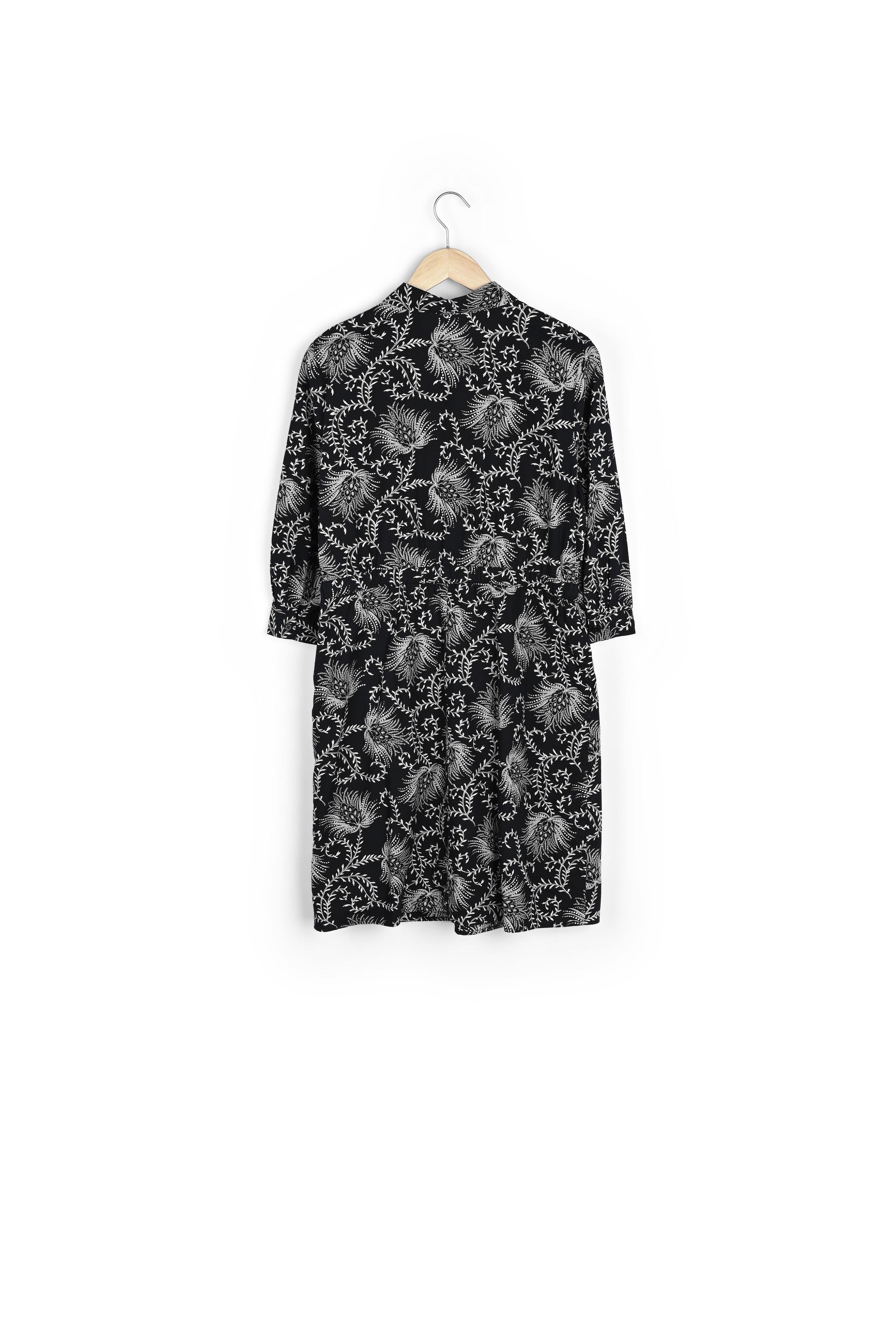 Robe en coton imprimé noir et blanc Suzie Faume - seconde main