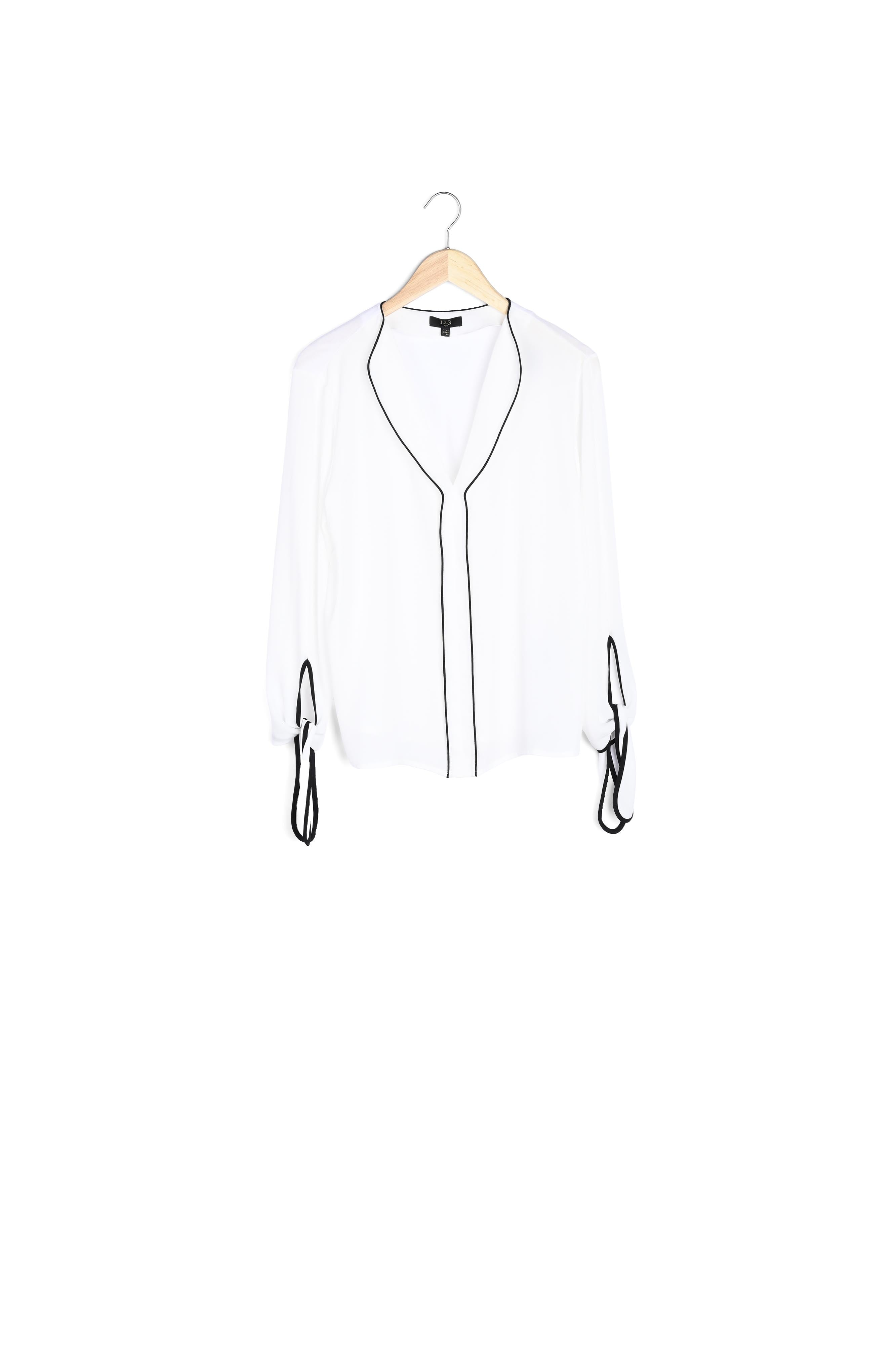 Chemisier écru biais contrasté Victoire Faume - seconde main