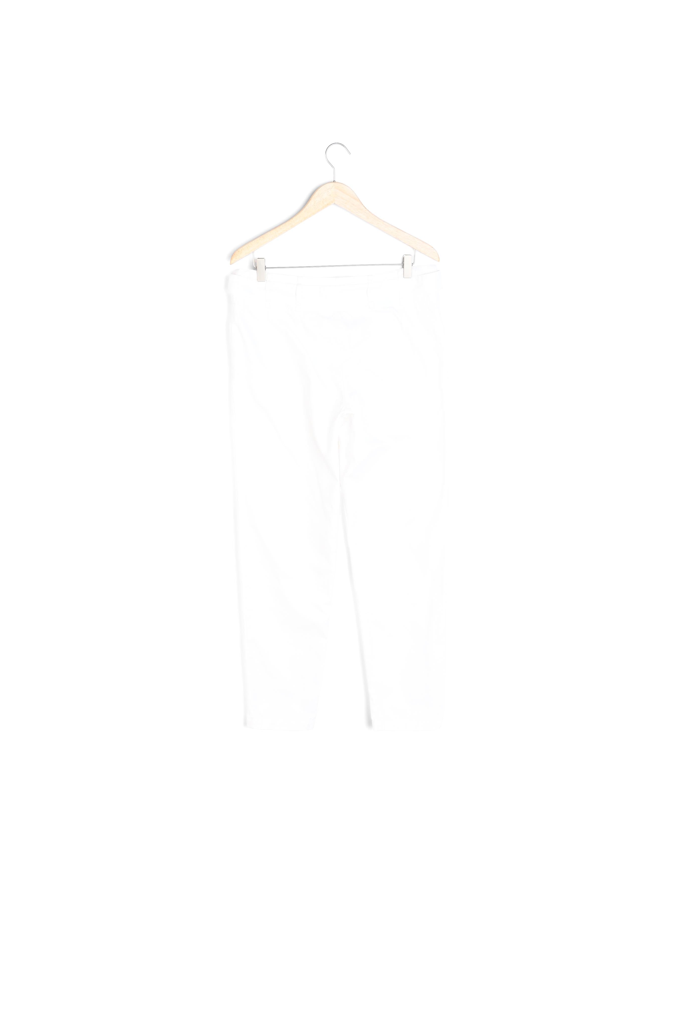 Pantalon paper bag en coton blanc Sergio Faume - seconde main