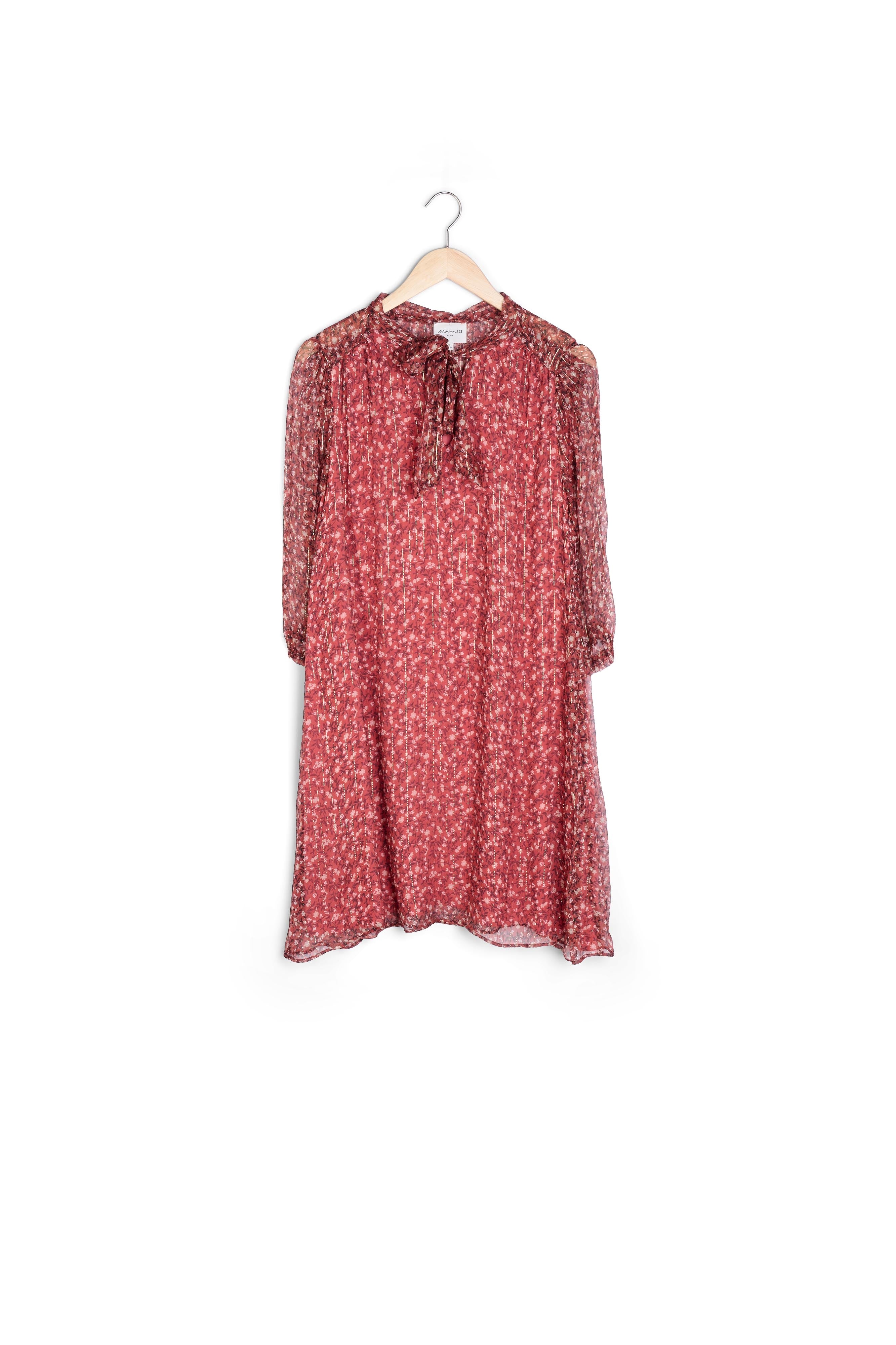 Robe imprimée col lavallière en soie Cécile Faume - seconde main