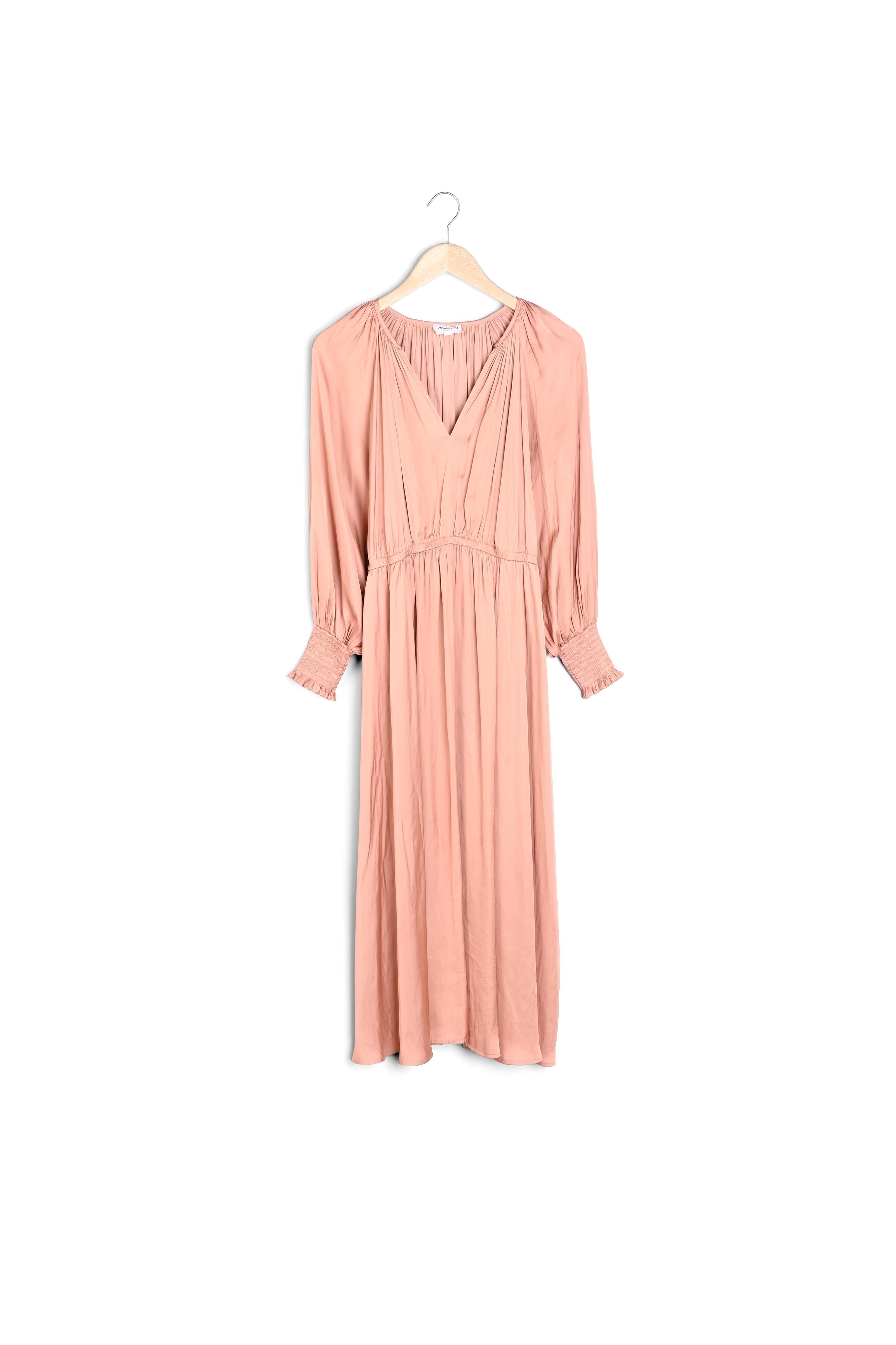 Robe longue satinée rose poudré Heidi Faume - seconde main