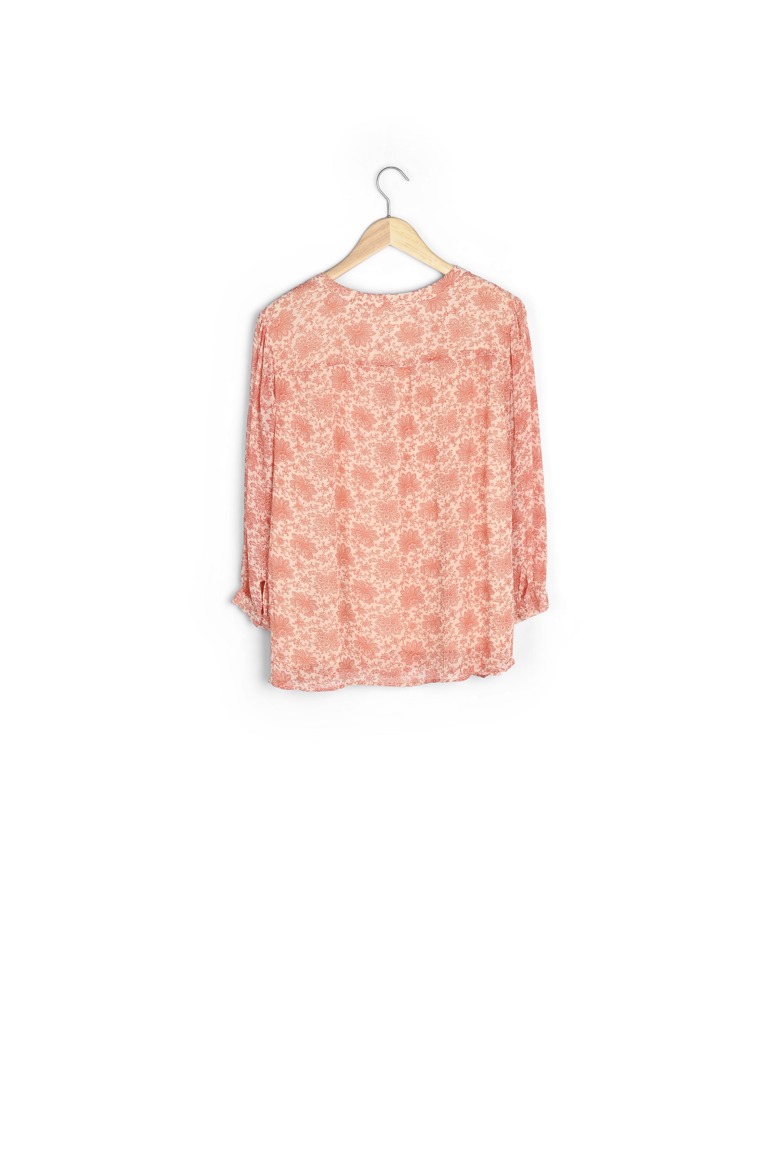 Blouse vaporeuse imprimée orange Annie Faume - seconde main