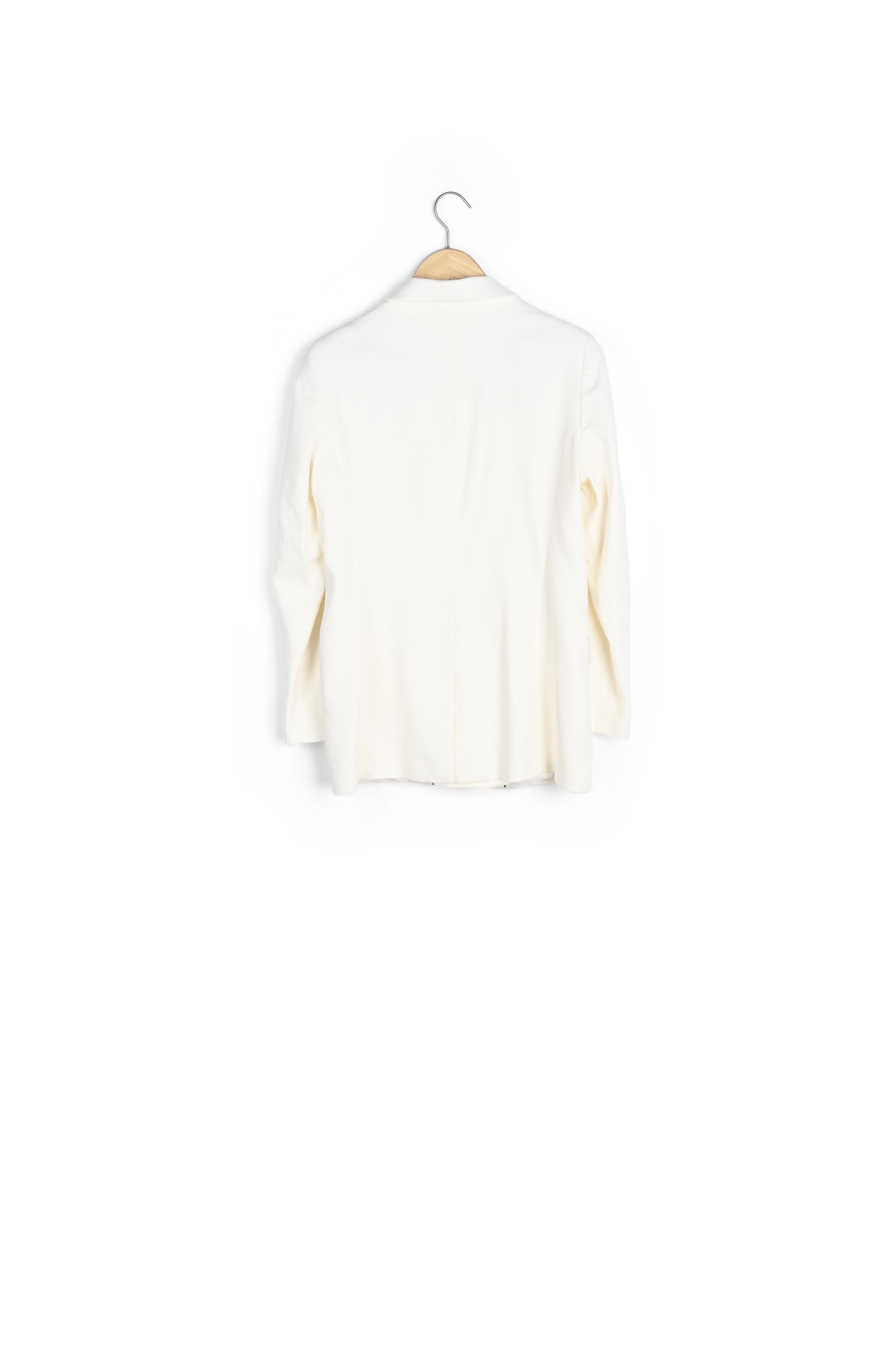 Veste de blazer croisée en lin ivoire Florine Faume - seconde main