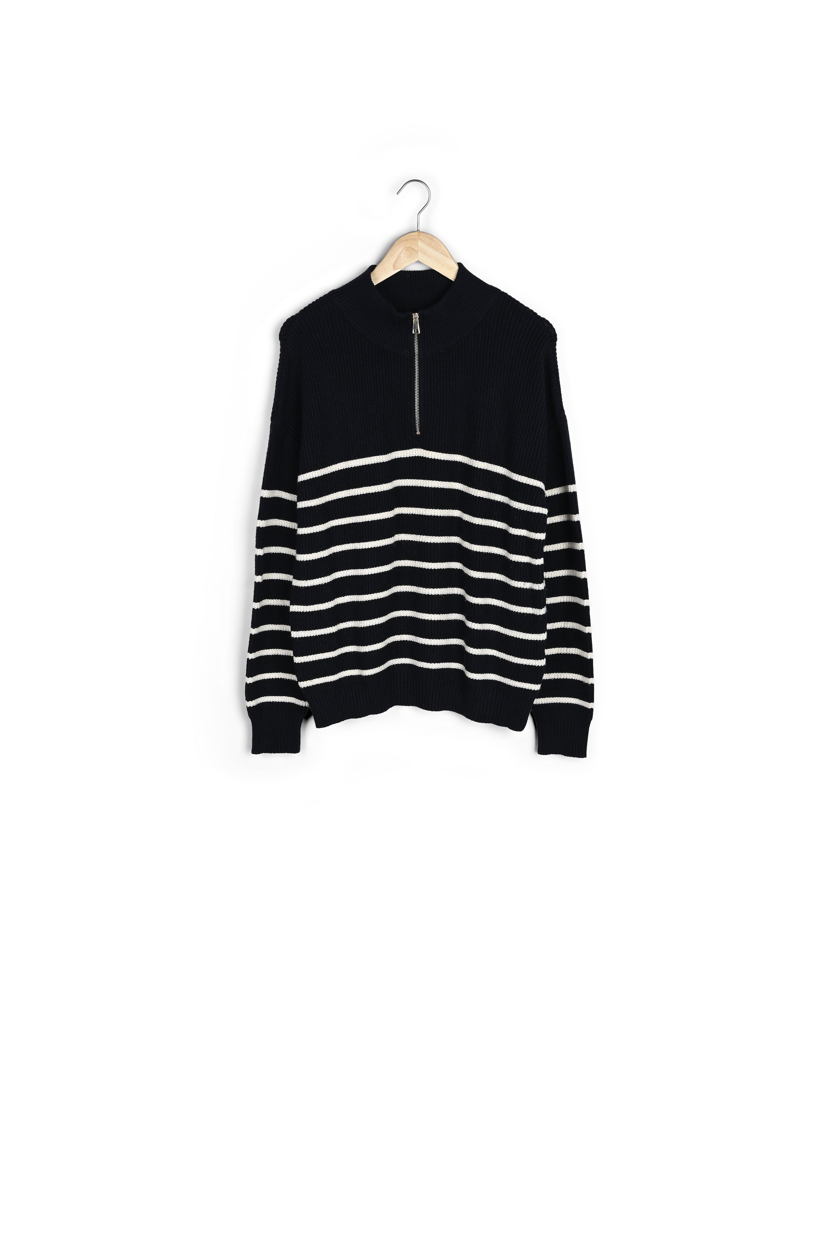 Pull marin en viscose EcoVero marine Barthelemy Faume - seconde main