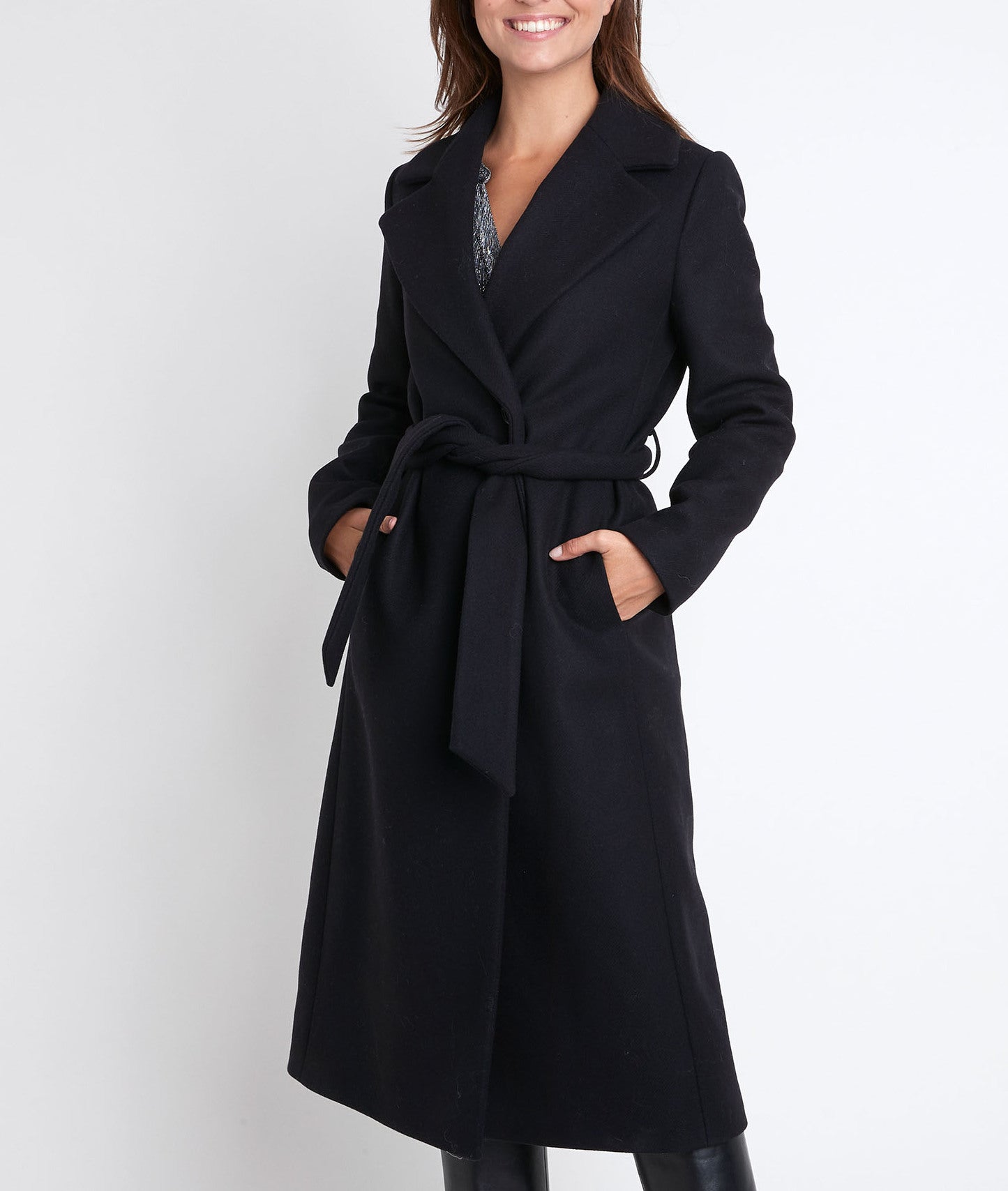 Manteau en laine mélangée avec ceinture Oda Faume - seconde main