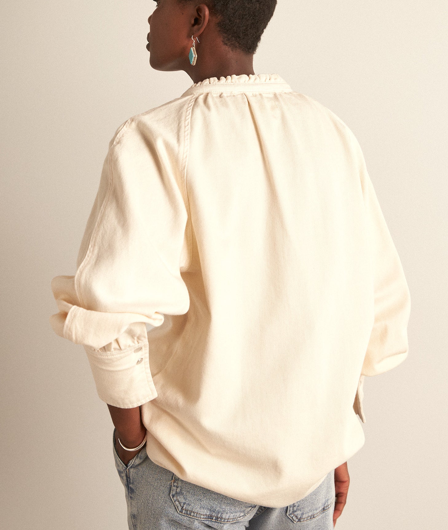 Chemise en coton ivoire Carole Faume - seconde main