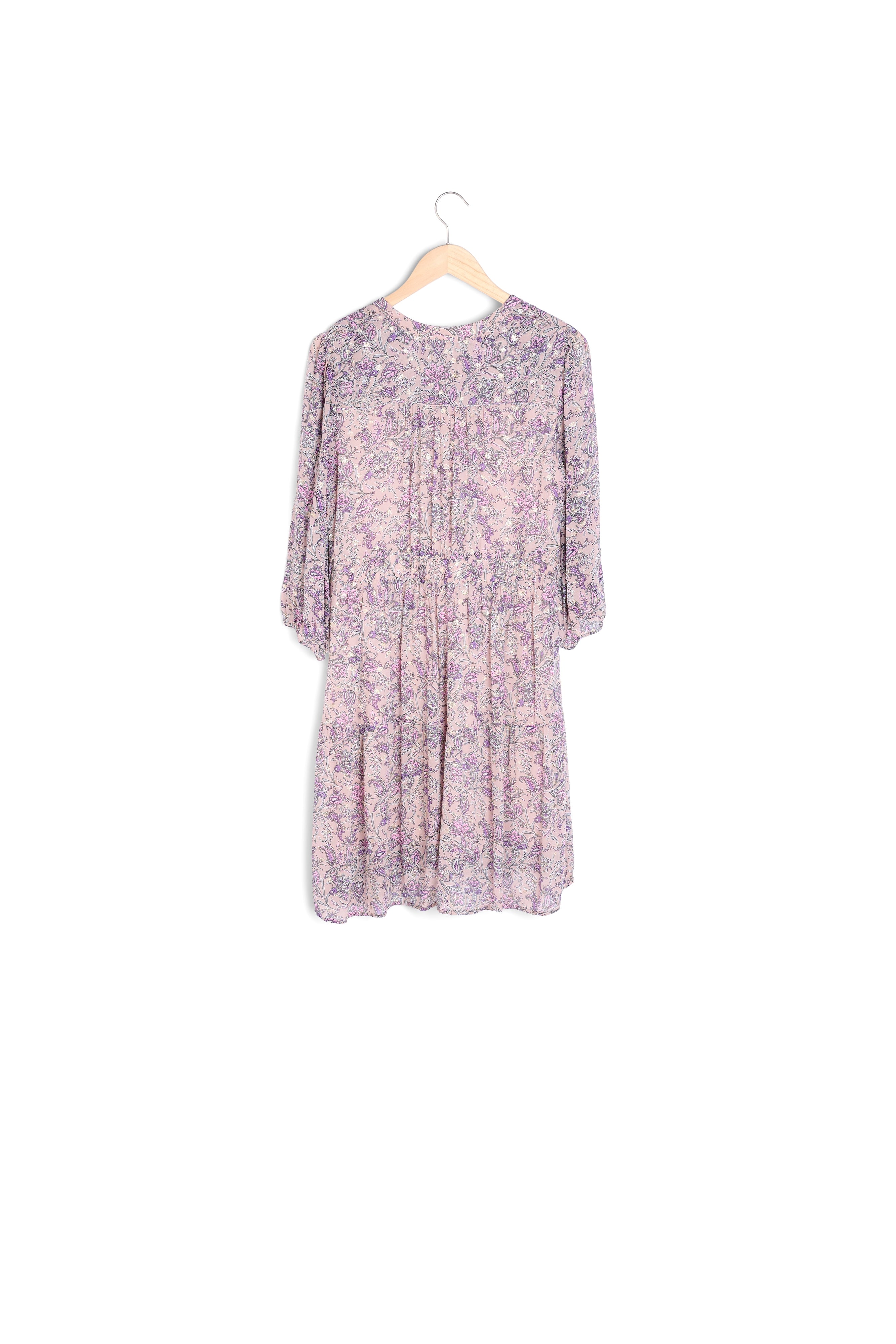 Robe mauve imprimée Minette Faume - seconde main