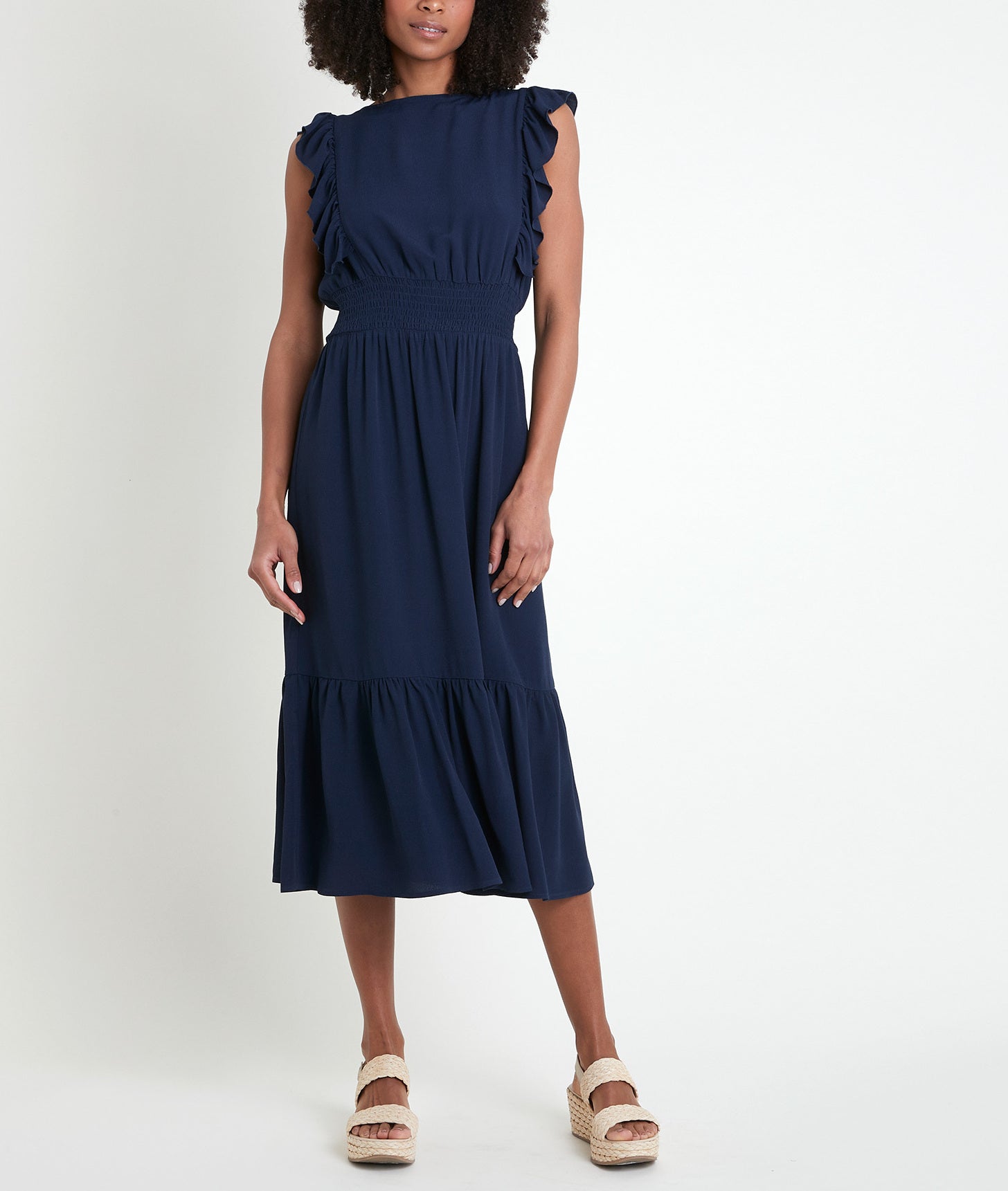 Robe en crèpe marine Luce Faume - seconde main