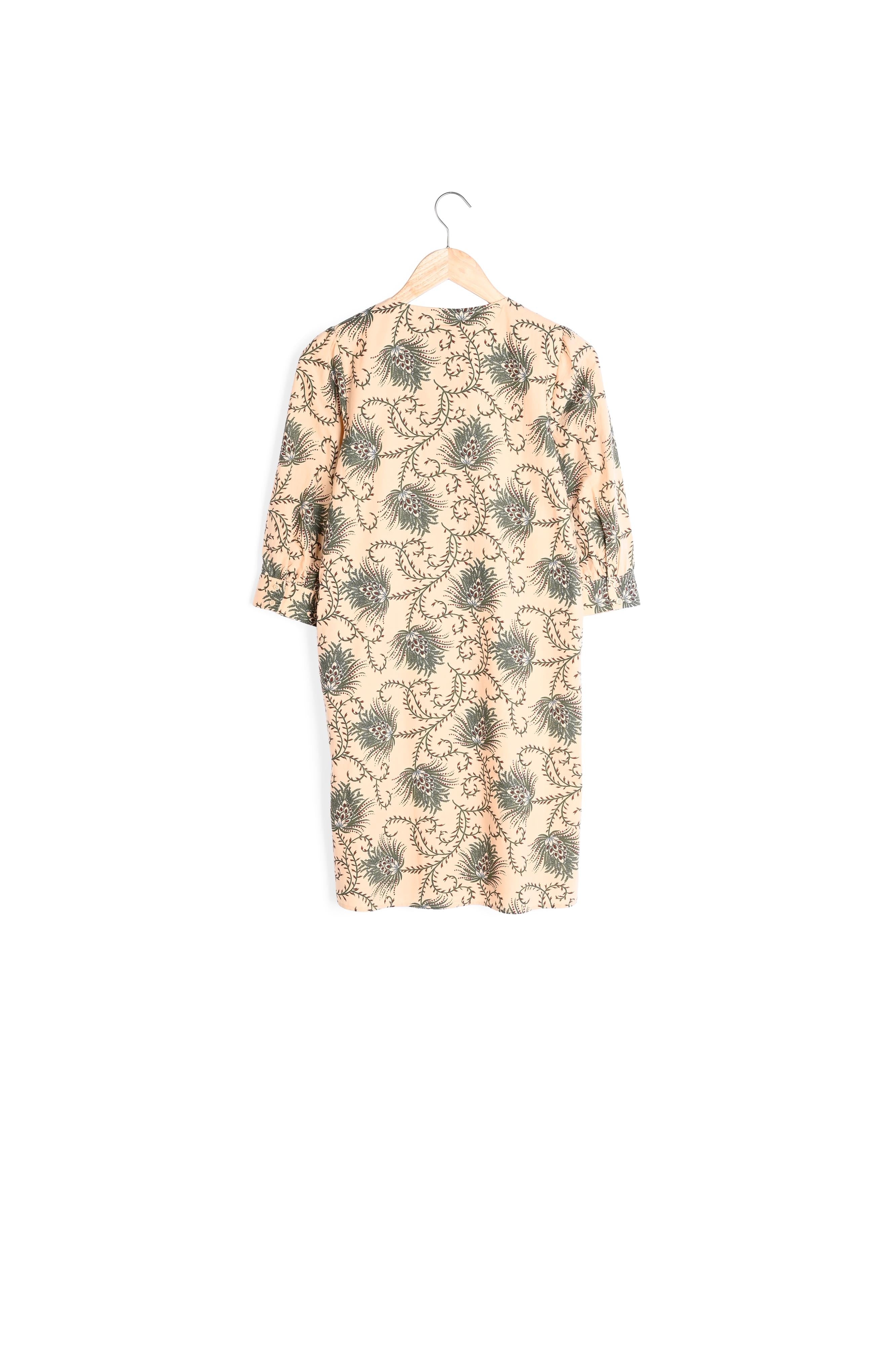 Robe droite en coton imprimé kaki Sherazade Faume - seconde main