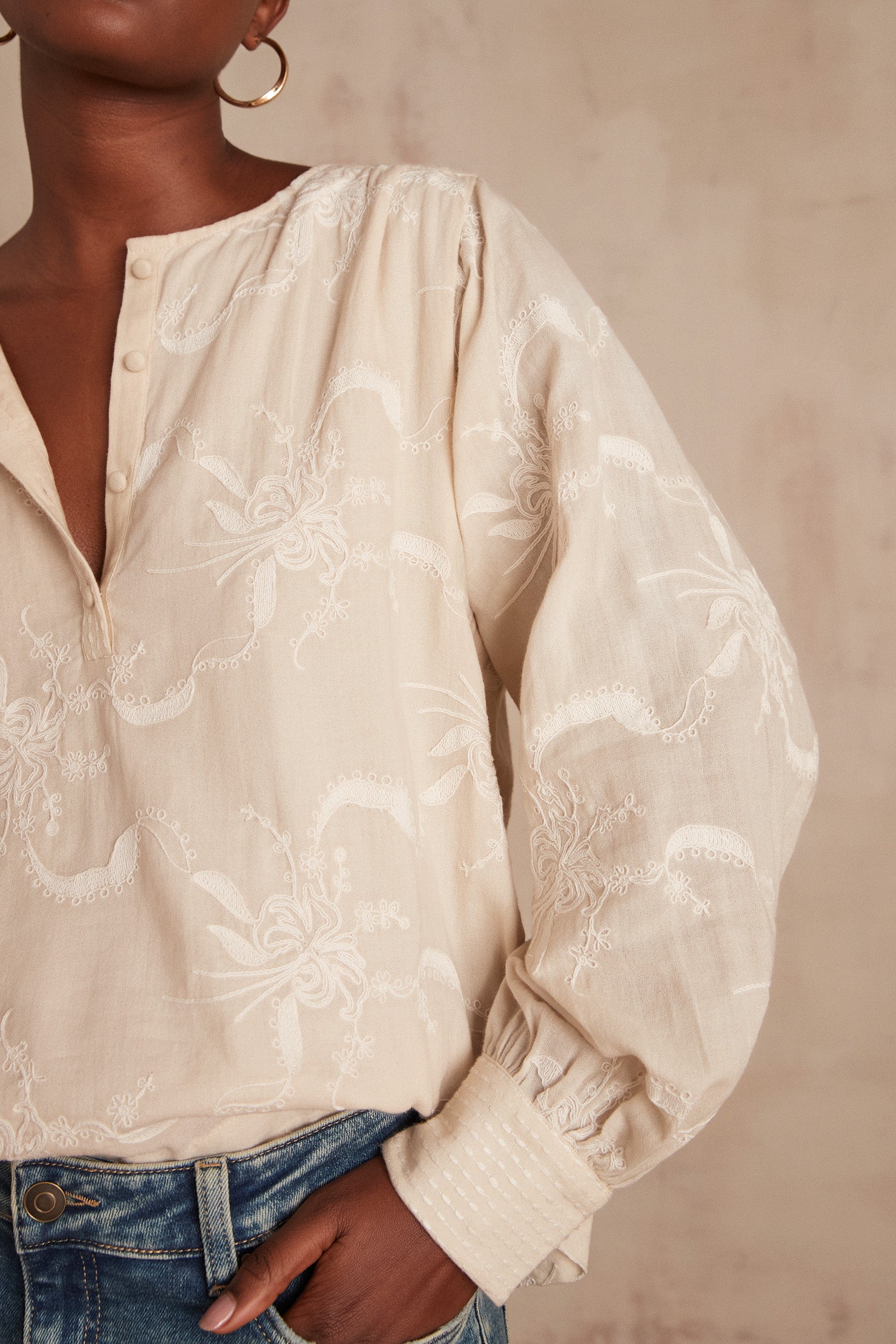 Blouse brodée Candice Faume - seconde main