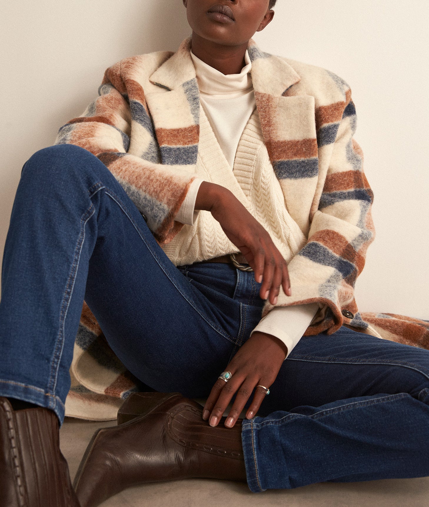 Pull sans manches ivoire en laine Brent Faume - seconde main