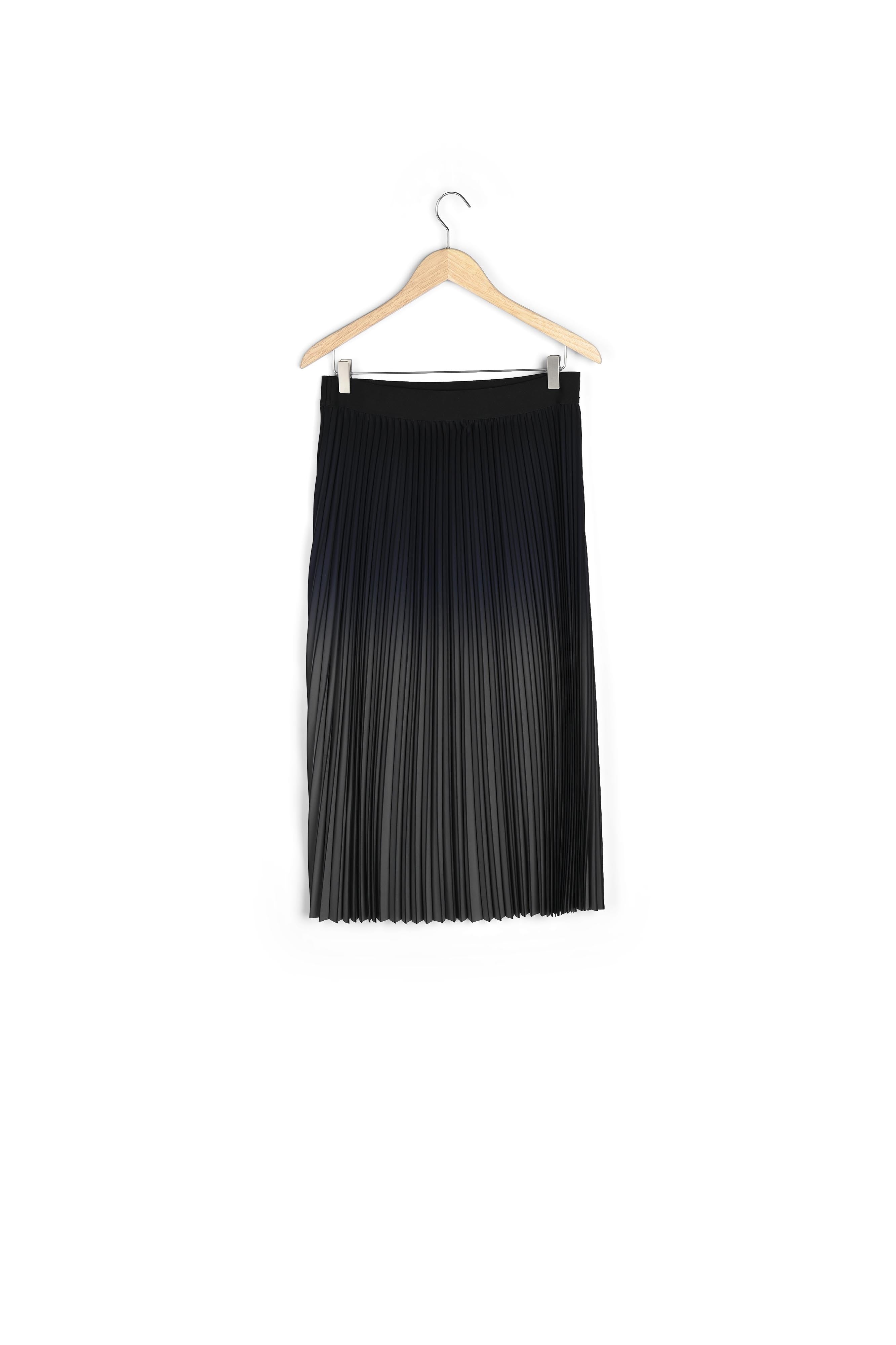 Jupe mi-longue plissée tie and dye grise Fatel Faume - seconde main