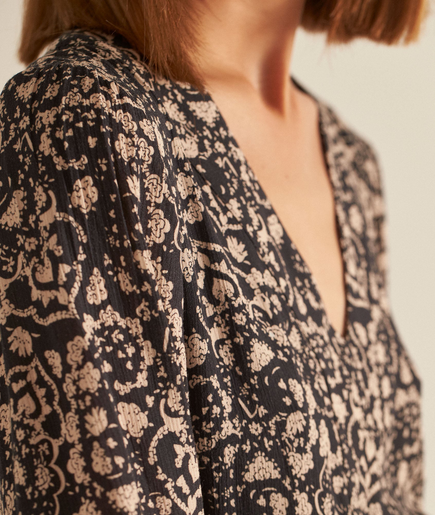 Robe longue noire imprimée LUDINE Faume - seconde main