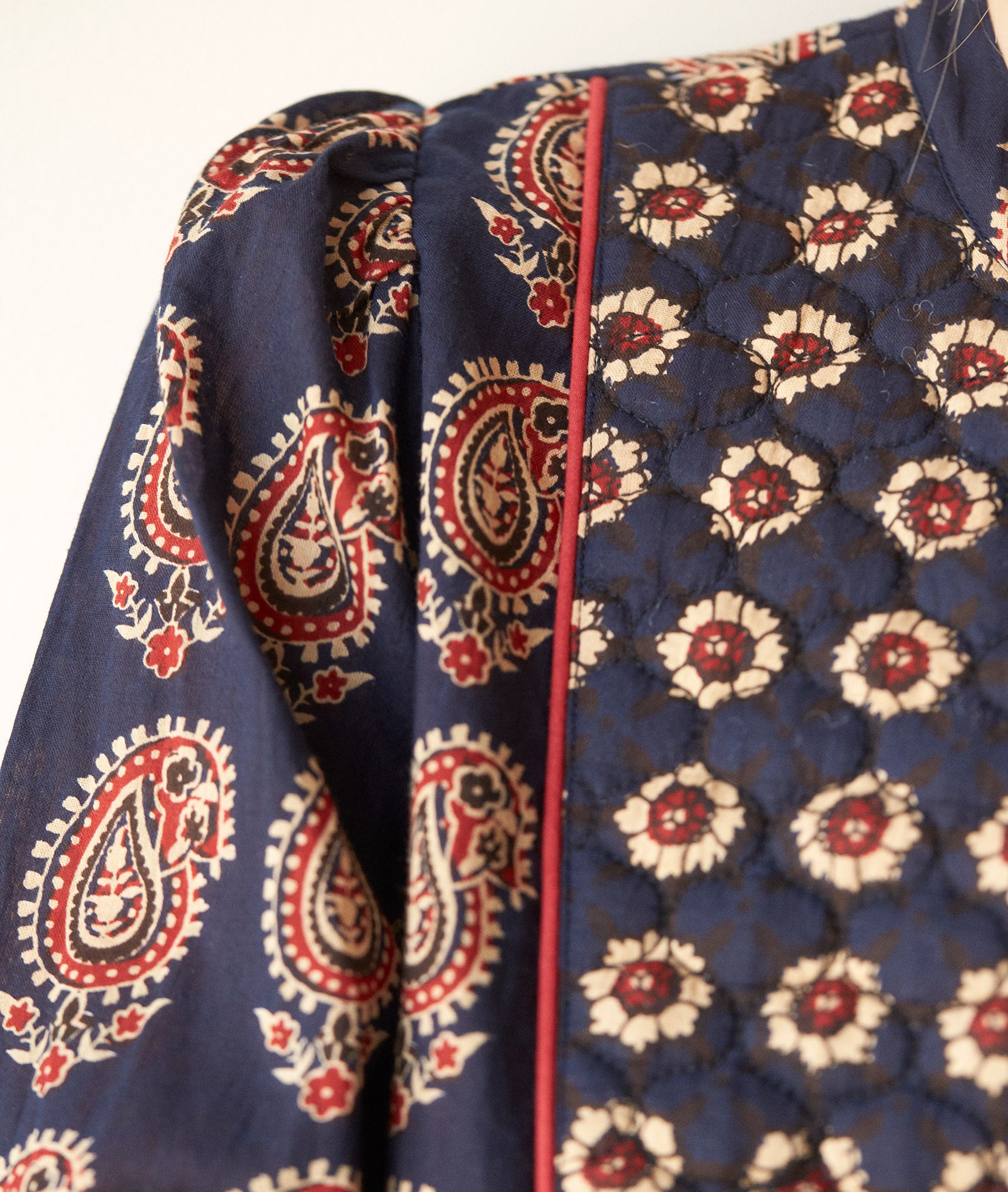 Robe courte imprimée en coton marine Hariana Faume - seconde main