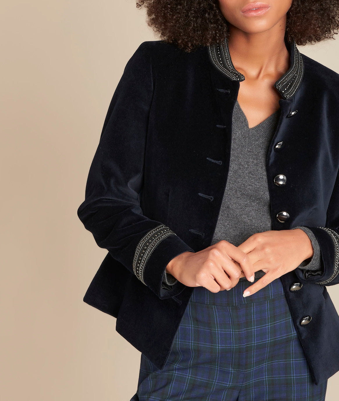 Veste en velours marine Bella Faume - seconde main