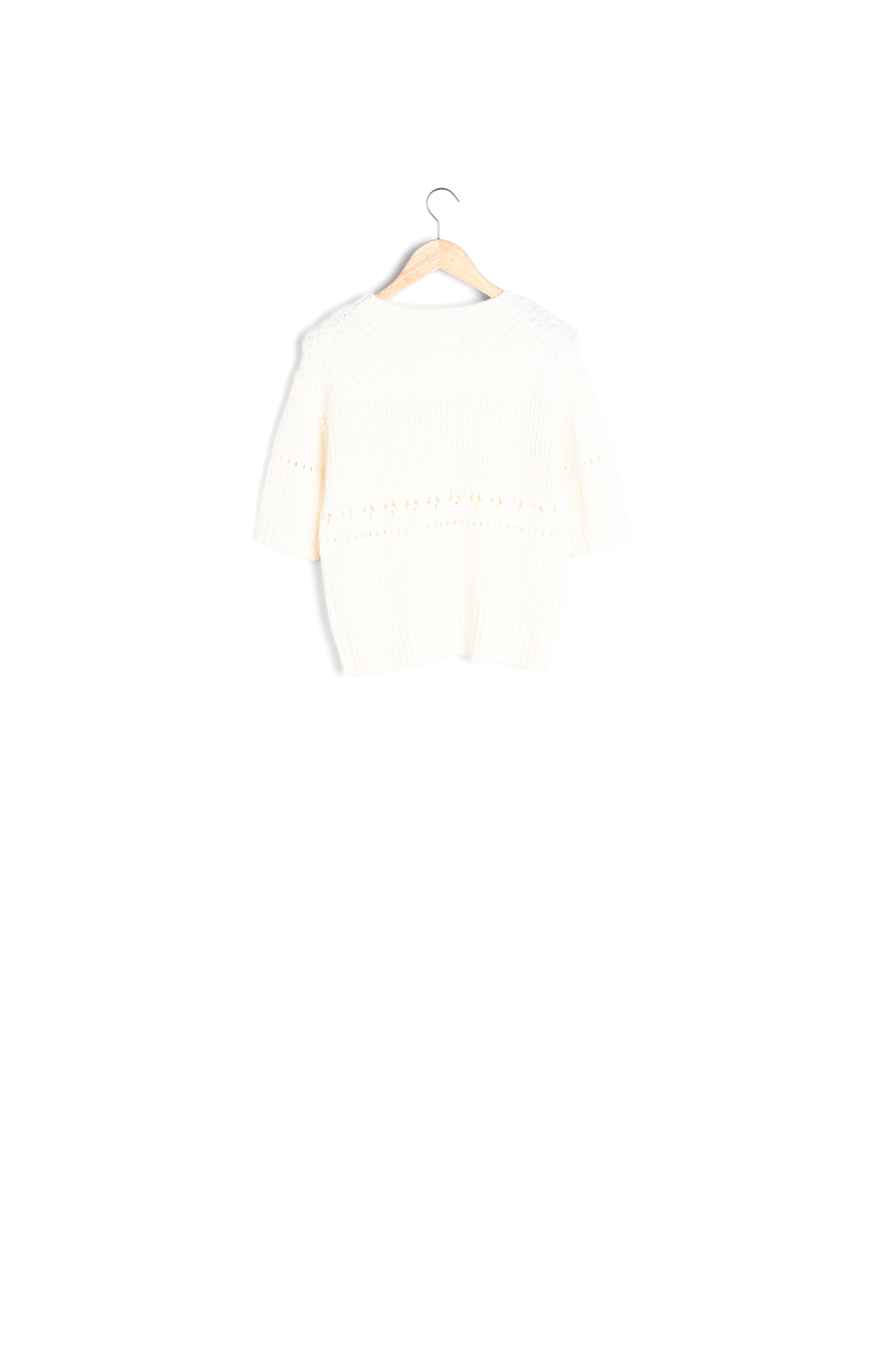 Pull en maille ajourée ivoire Bayron Faume - seconde main