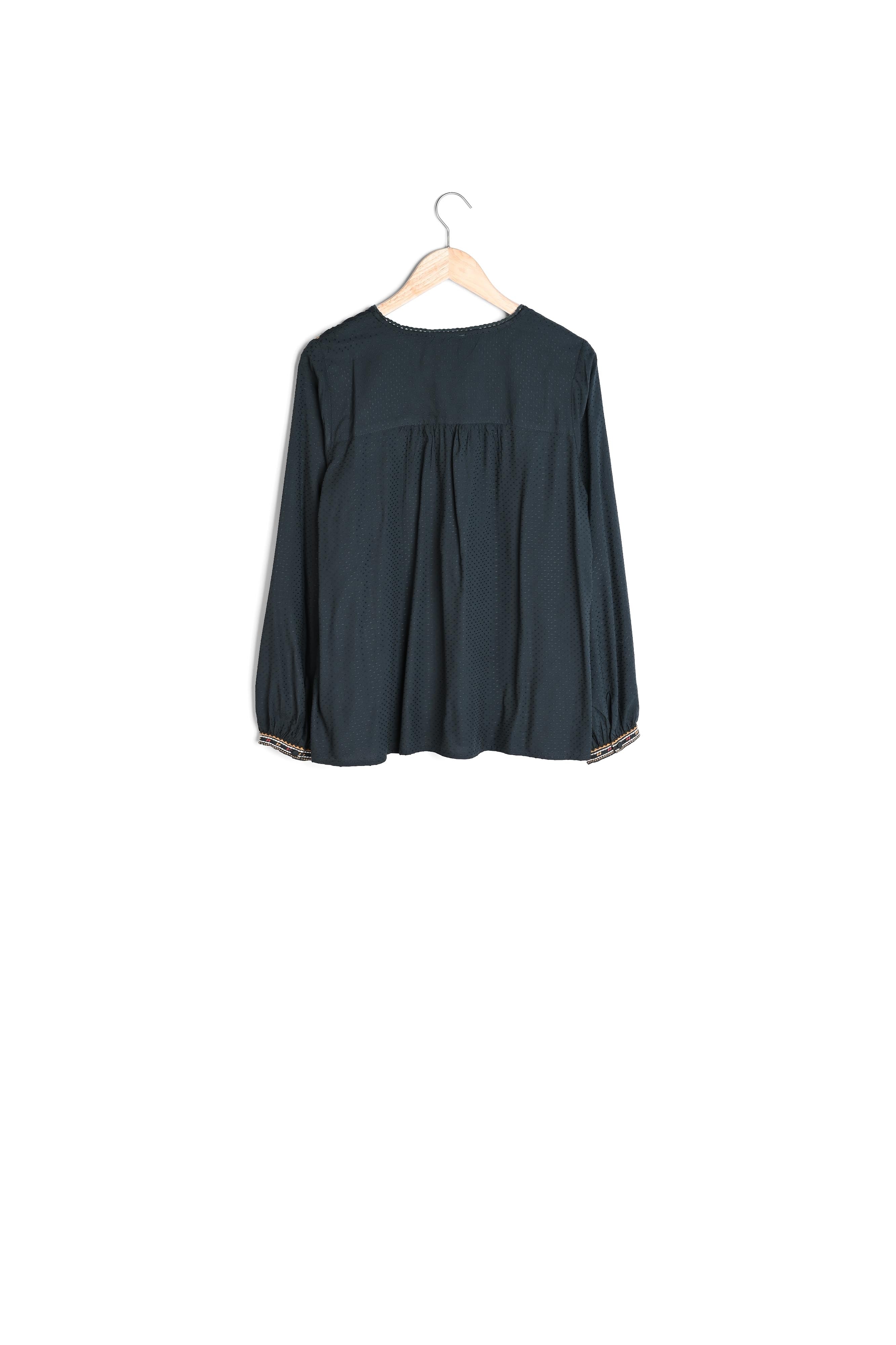 Blouse brodée vert sapin Loulou Faume - seconde main