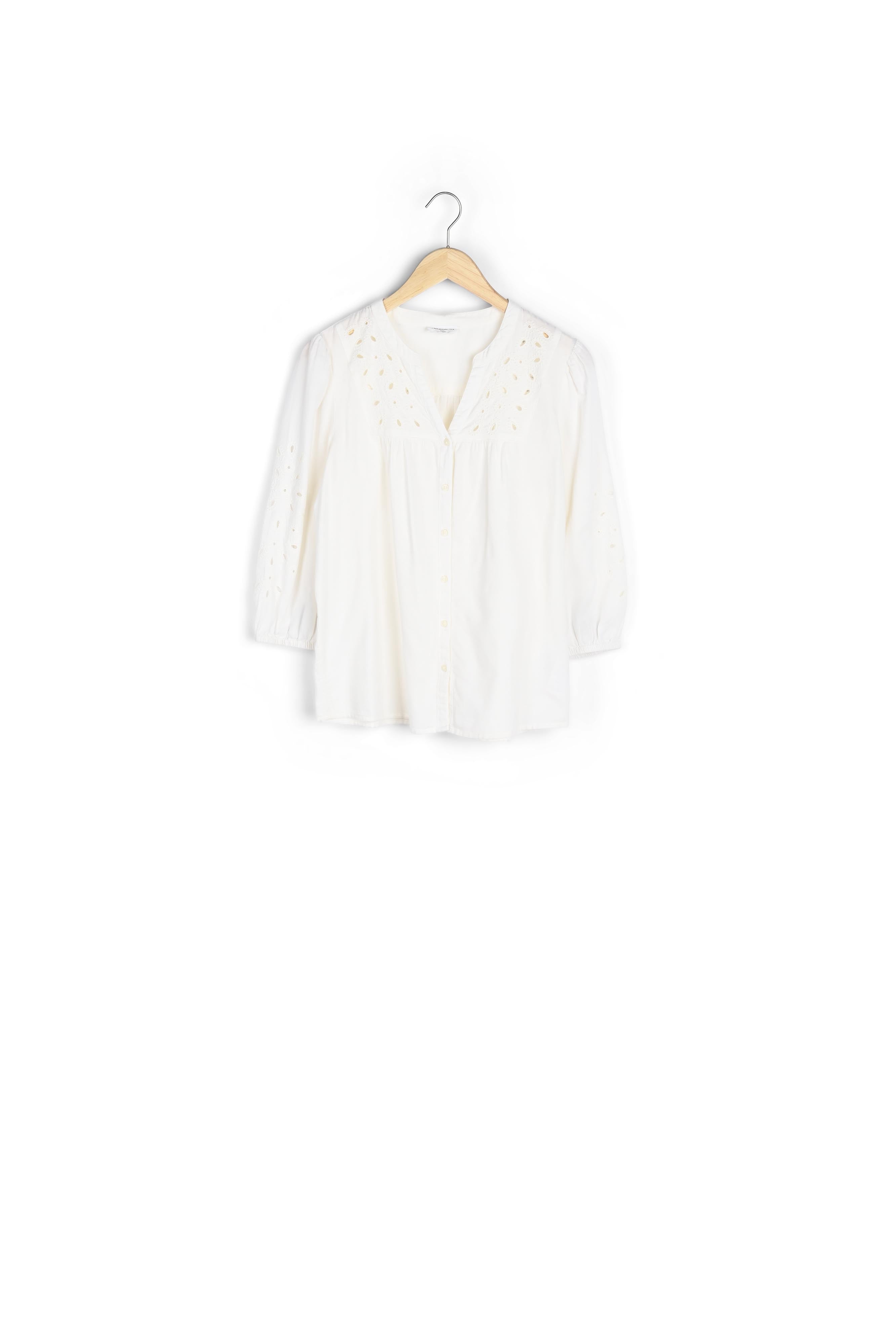 Blouse brodée en coton écru Chloe Faume - seconde main