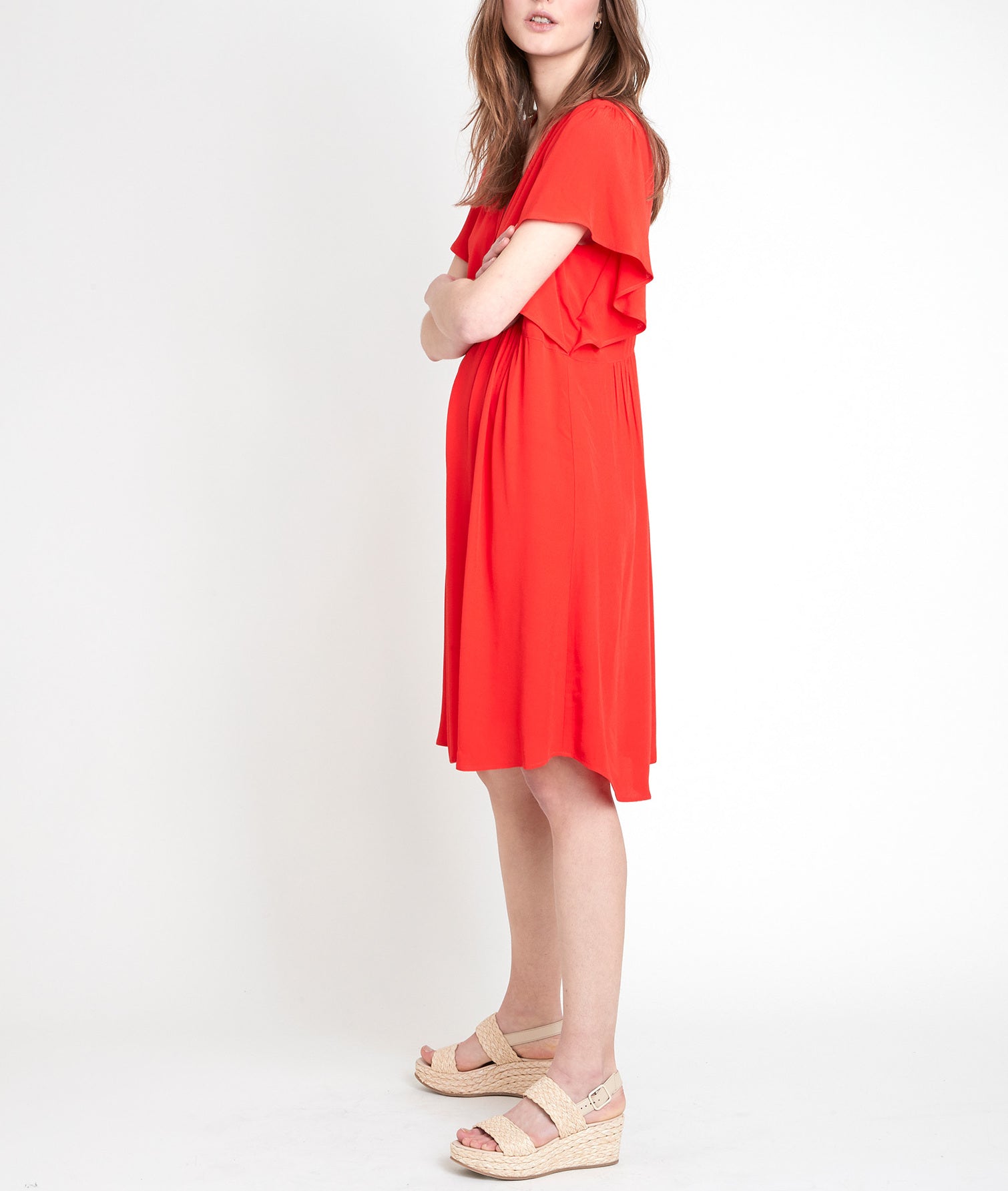 Robe en viscose recyclée rouge Callo Faume - seconde main