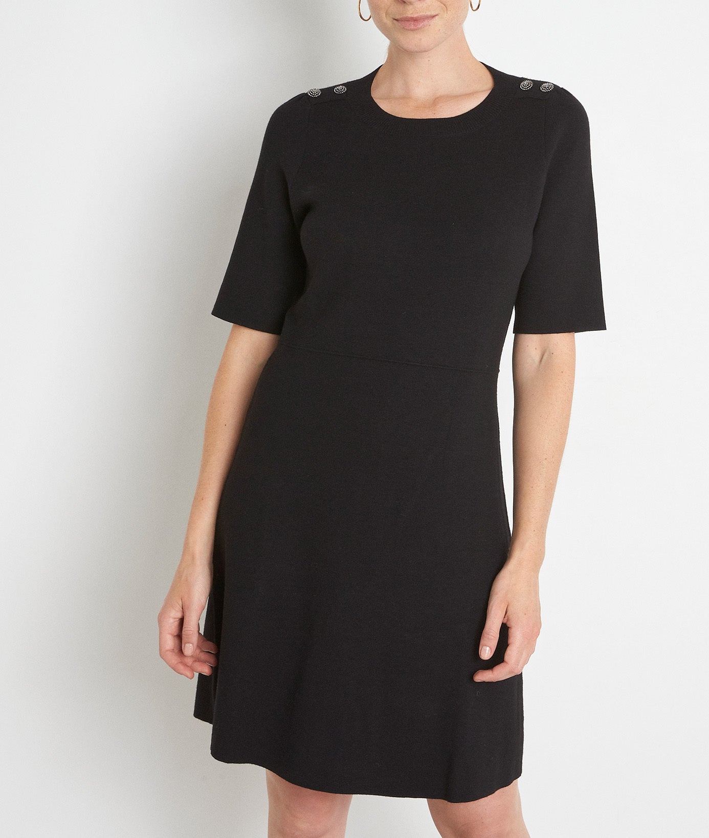 Robe en maille noire à manches courtes Shanaz Faume - seconde main