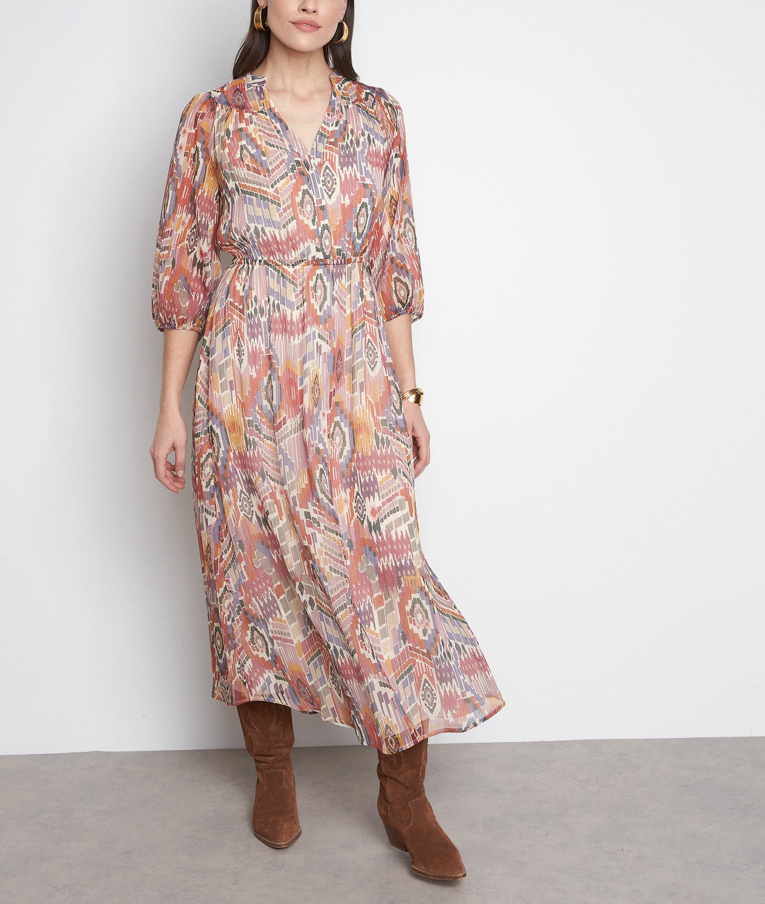 Robe longue imprimée bohème make up Nae Faume - seconde main