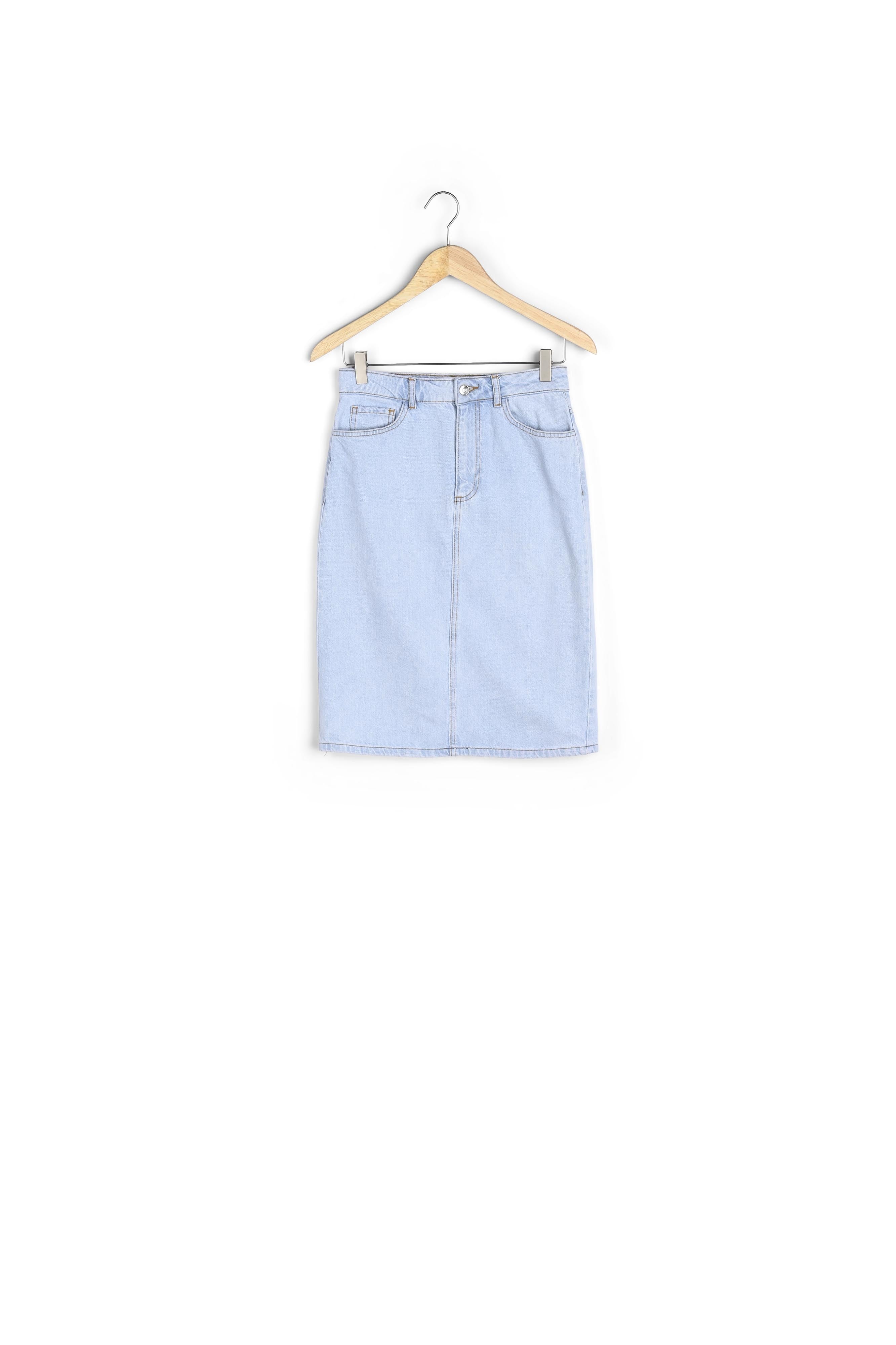 Jupe mi-longue en denim pure bleached Erica Faume - seconde main