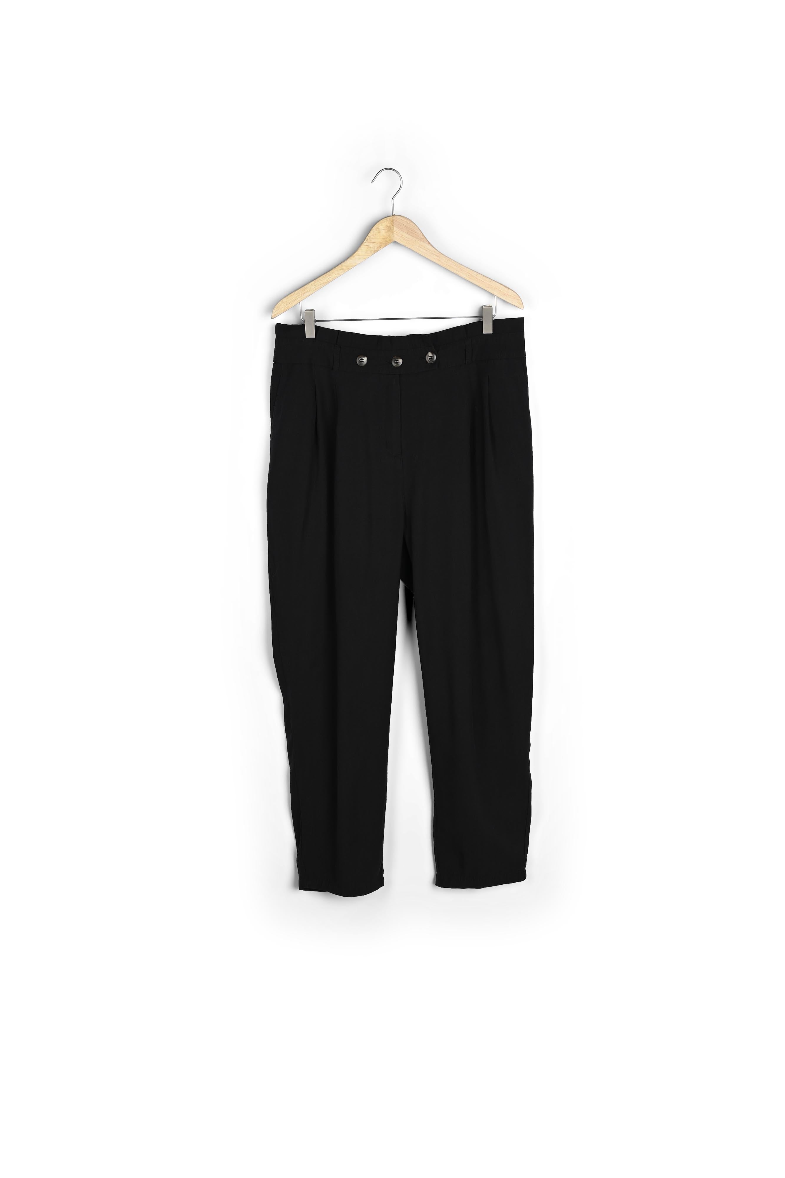 Pantalon cigarette taille haute noir Theo Faume - seconde main