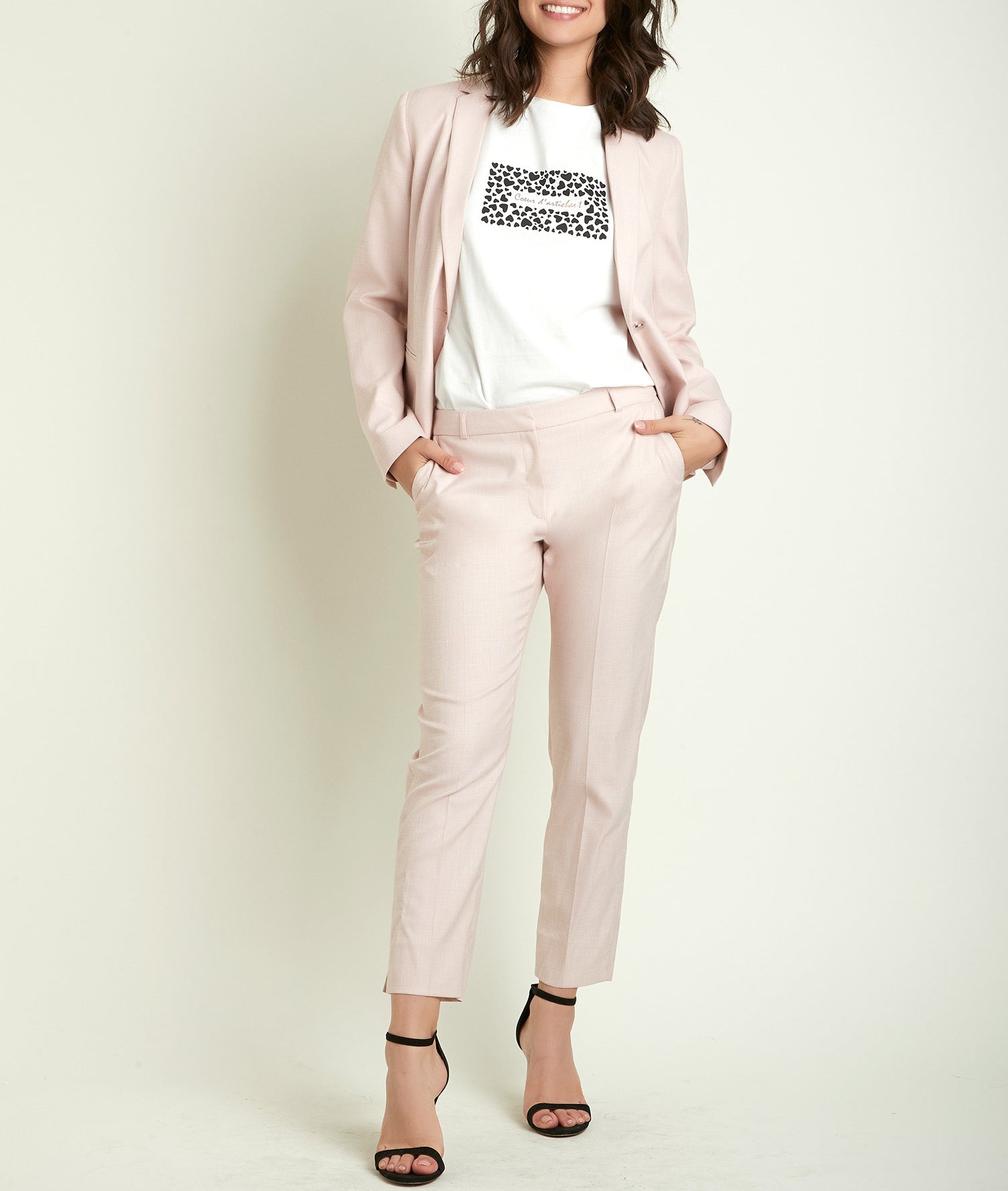 Pantalon cigarette nude Suzanne Faume - seconde main