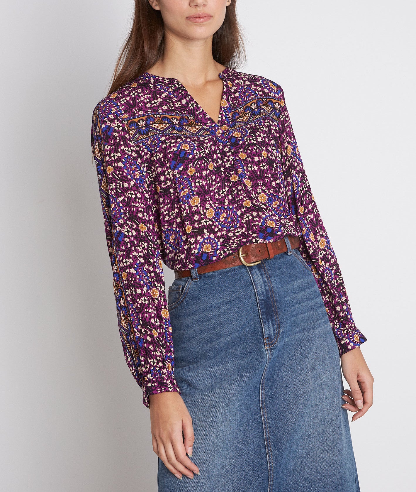 Blouse imprimée fuchsia Liane Faume - seconde main