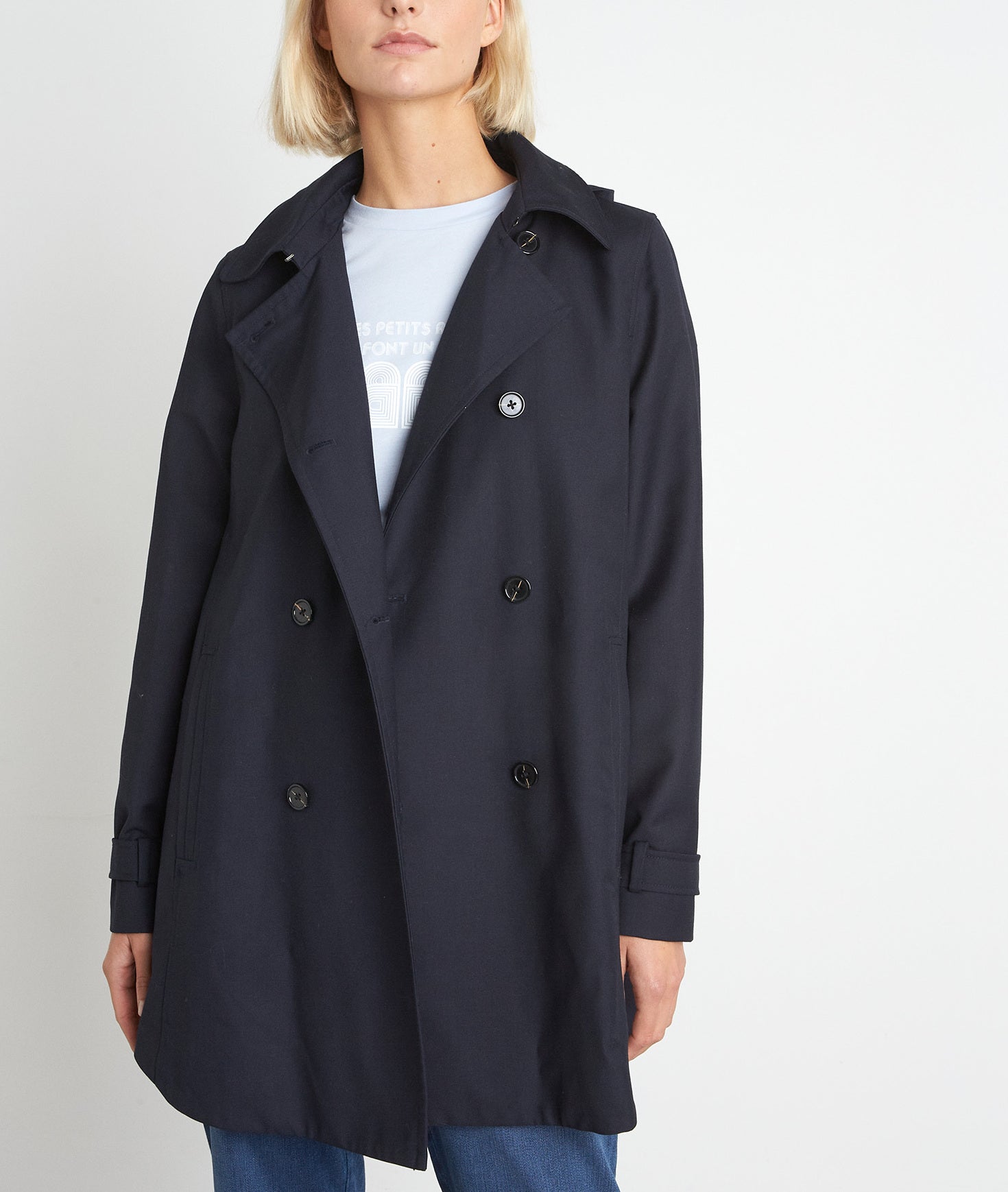 Trench à capuche marine KATE Faume - seconde main